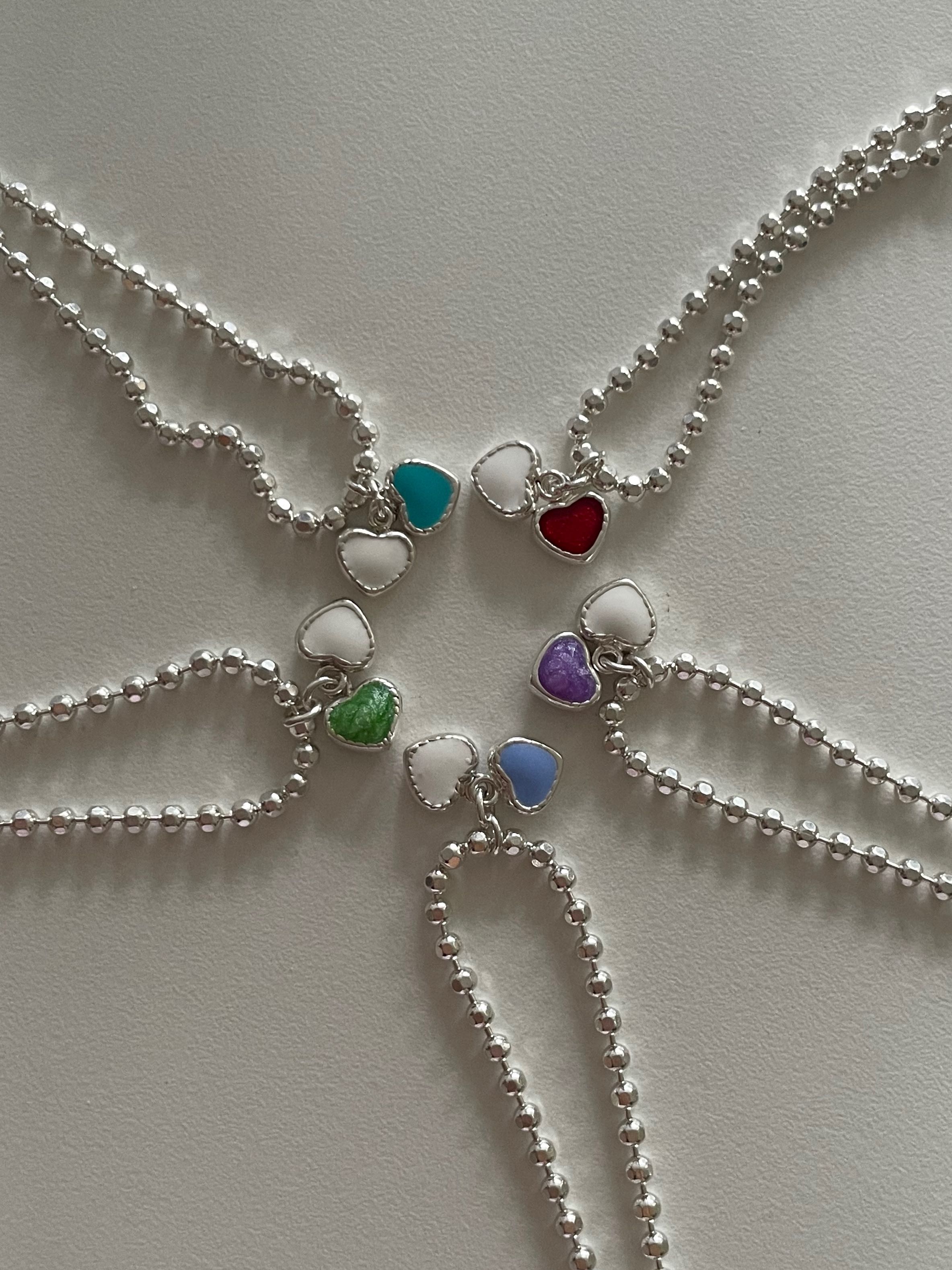 JEWVIES double tiny heart bracelets