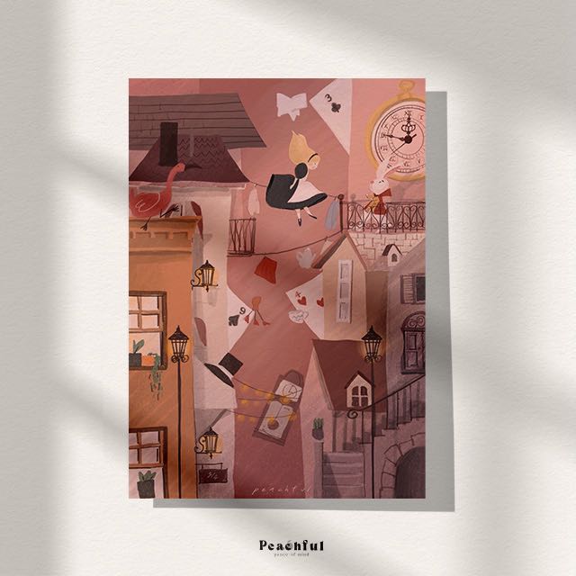 Losing herself in Realisticland (Postcard)
