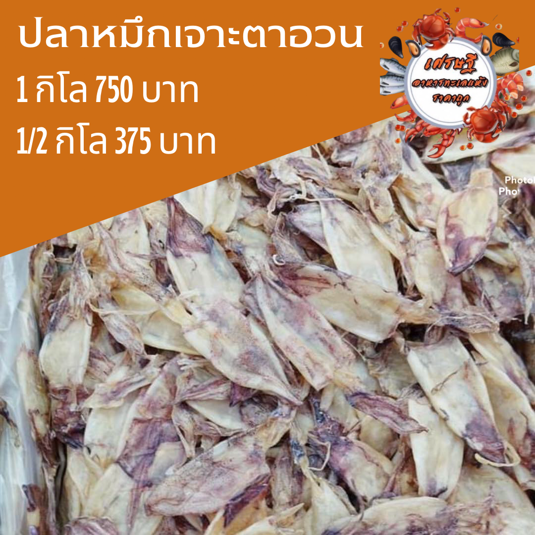 ปลาหมึกเจาะตาอวน 1/2 กก.