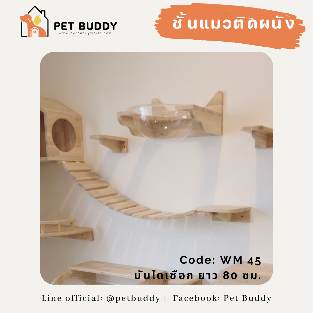ชั้นแมวติดผนัง wm_45 บันไดเชือก