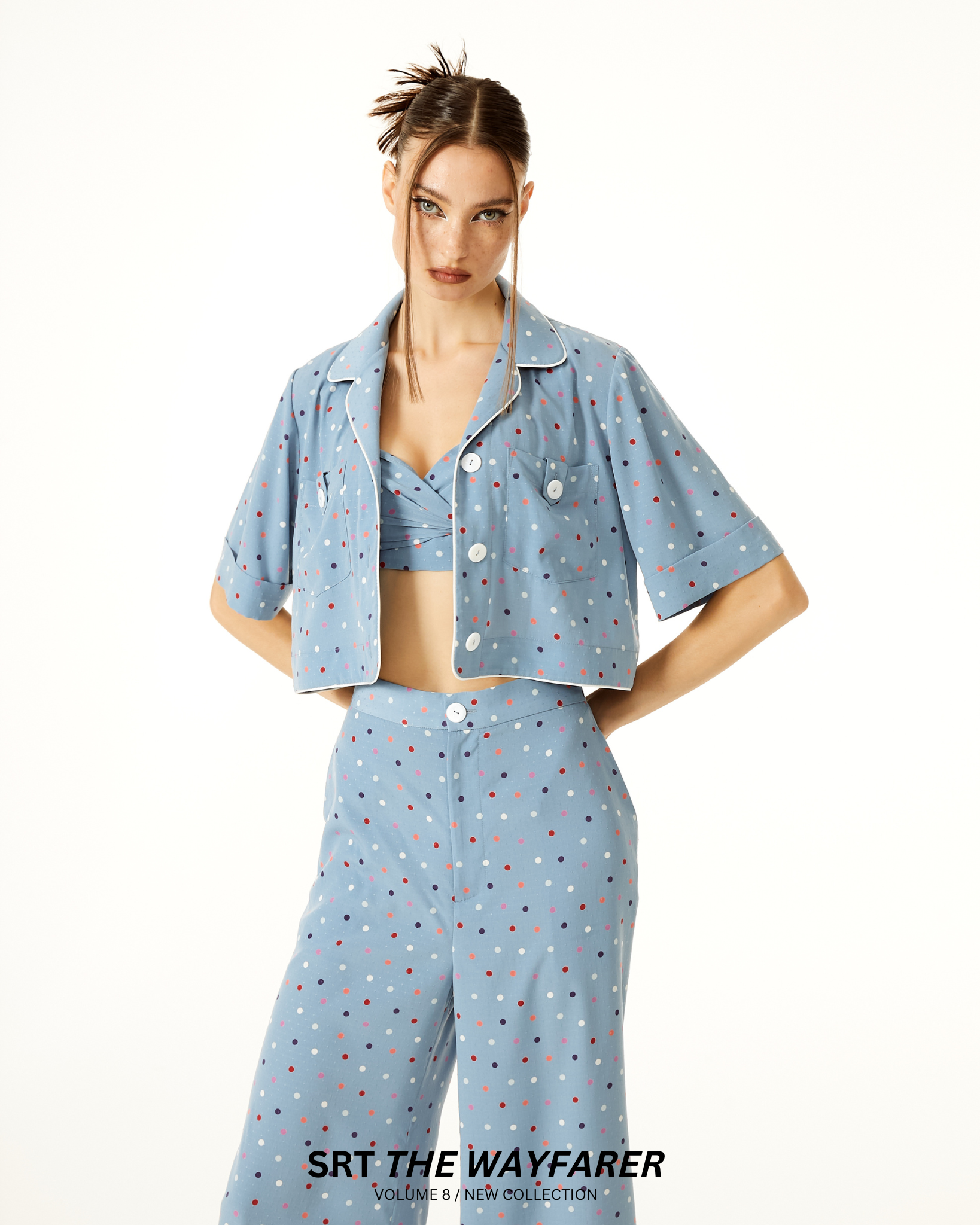 The SRT X8 Polka dot Crop Shirt (TBL115)