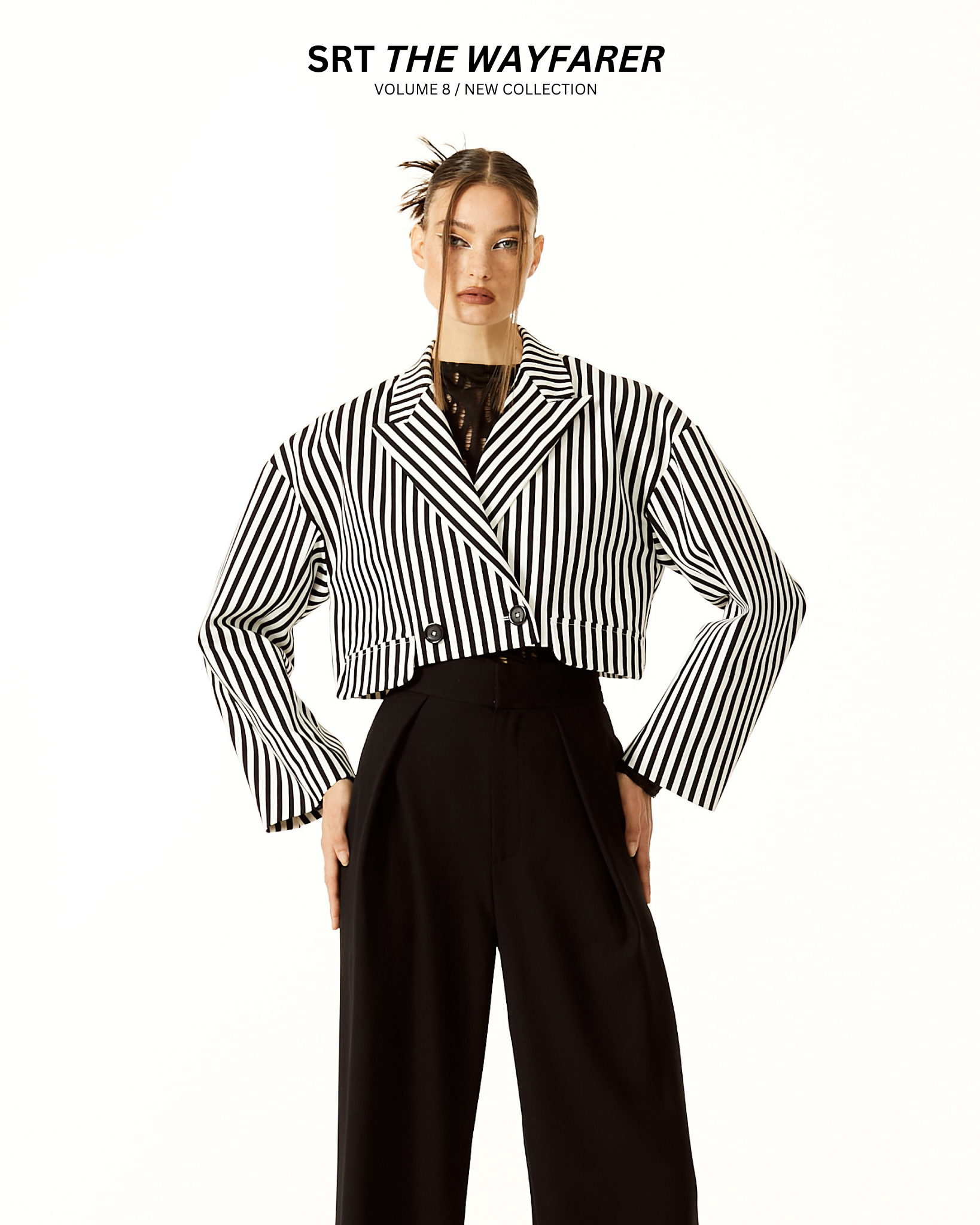 The SRT X8 Stripe Cropped Blazer (TJK131)