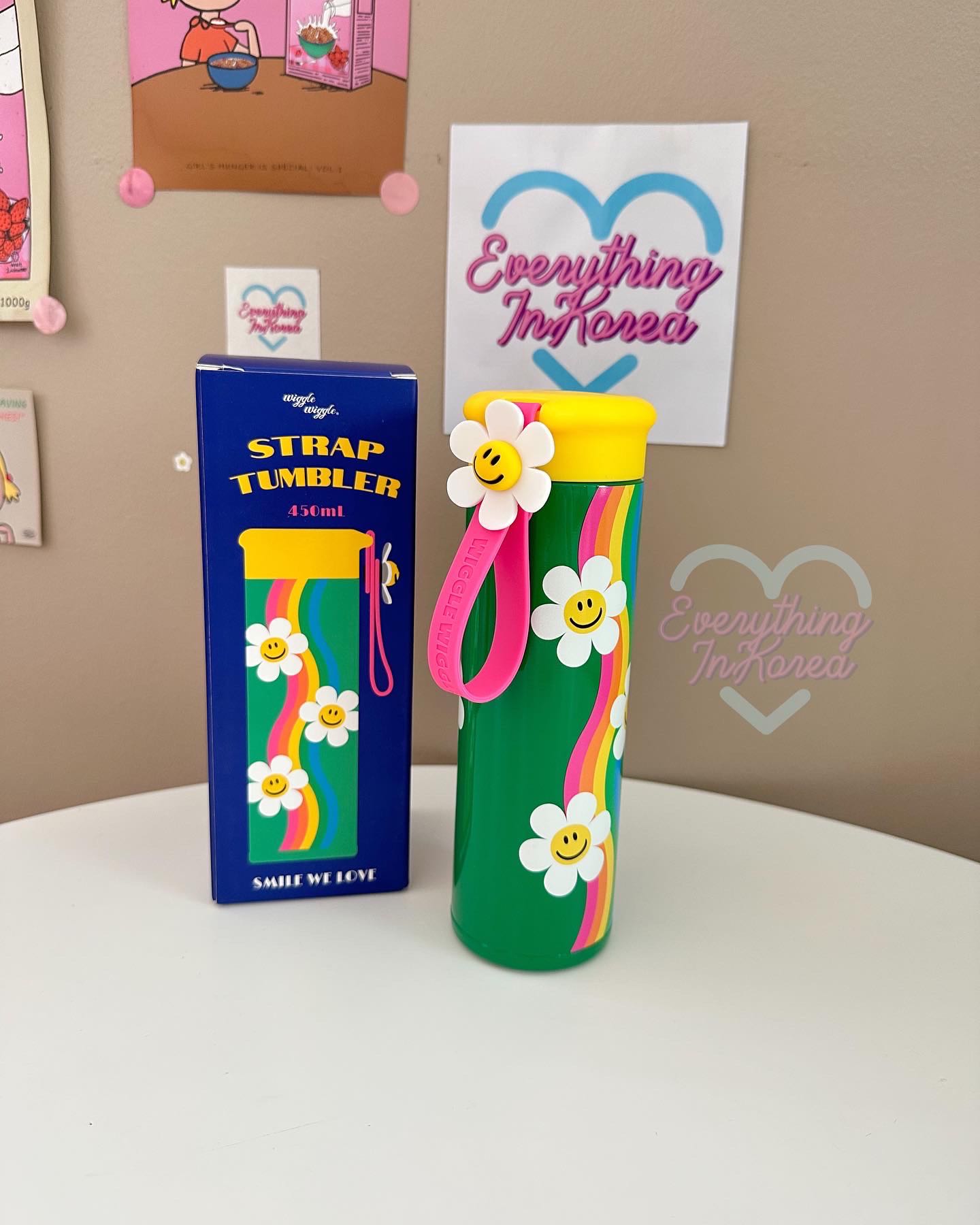 (พร้อมส่ง) Wiggle Wiggle Strap Tumbler(450ML) +มีตัวกรองชาค่ะ(ถอดได้) 