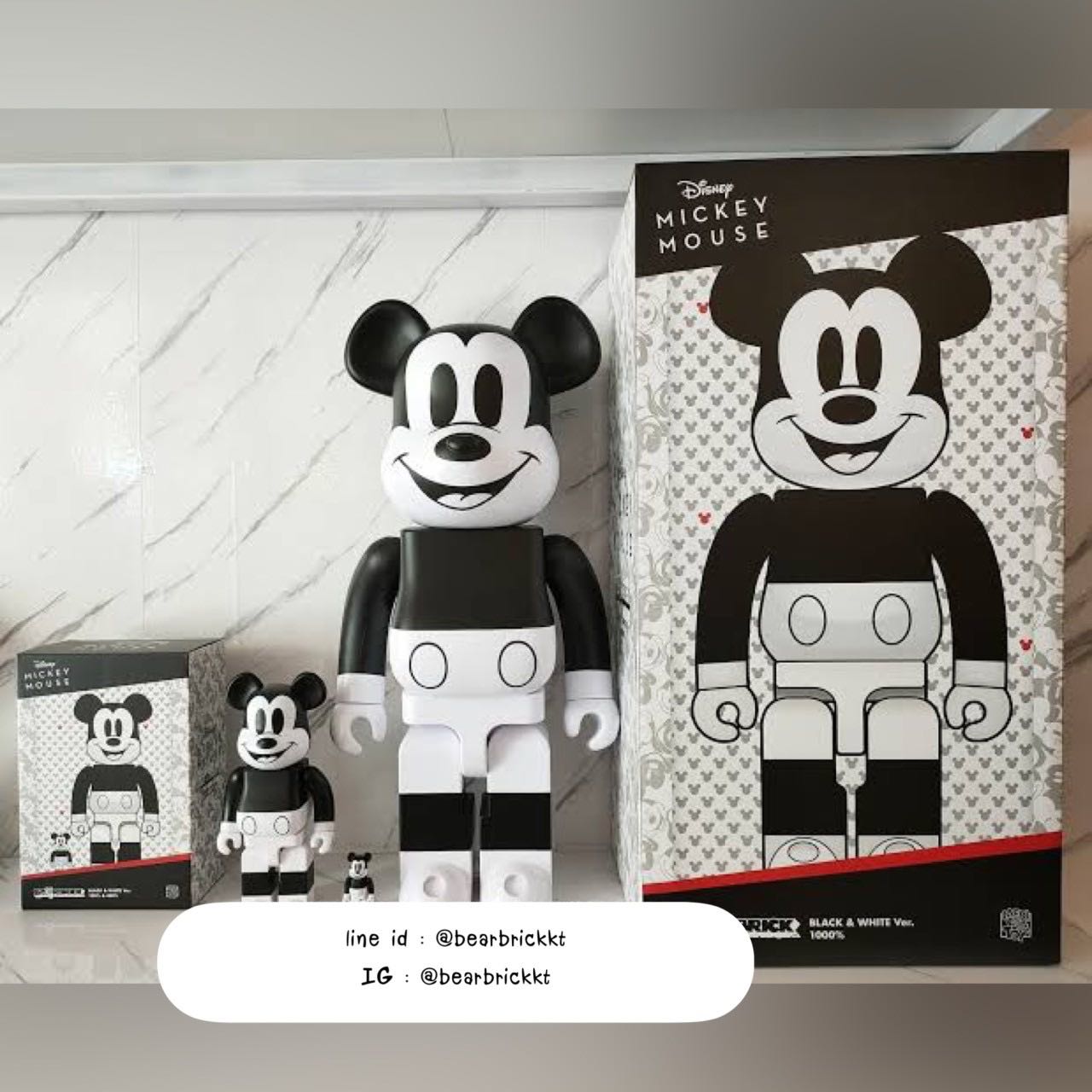 Bearbrick Mickey B&W 100%+400%,1000%