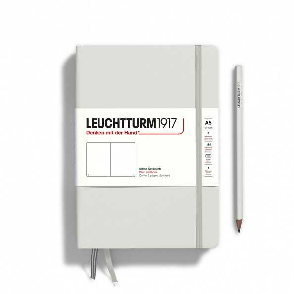 Leuchtturm1917 Hardcover Notebooks Natural A5 “Light Grey”  สมุดโน๊ตปกแข็ง ขนาด A5 สีเทาอ่อน