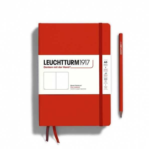 Leuchtturm1917 Hardcover Notebooks Natural A5 “Fox Red” สมุดโน๊ตปกแข็ง ขนาด A5 สีแดงอมส้ม