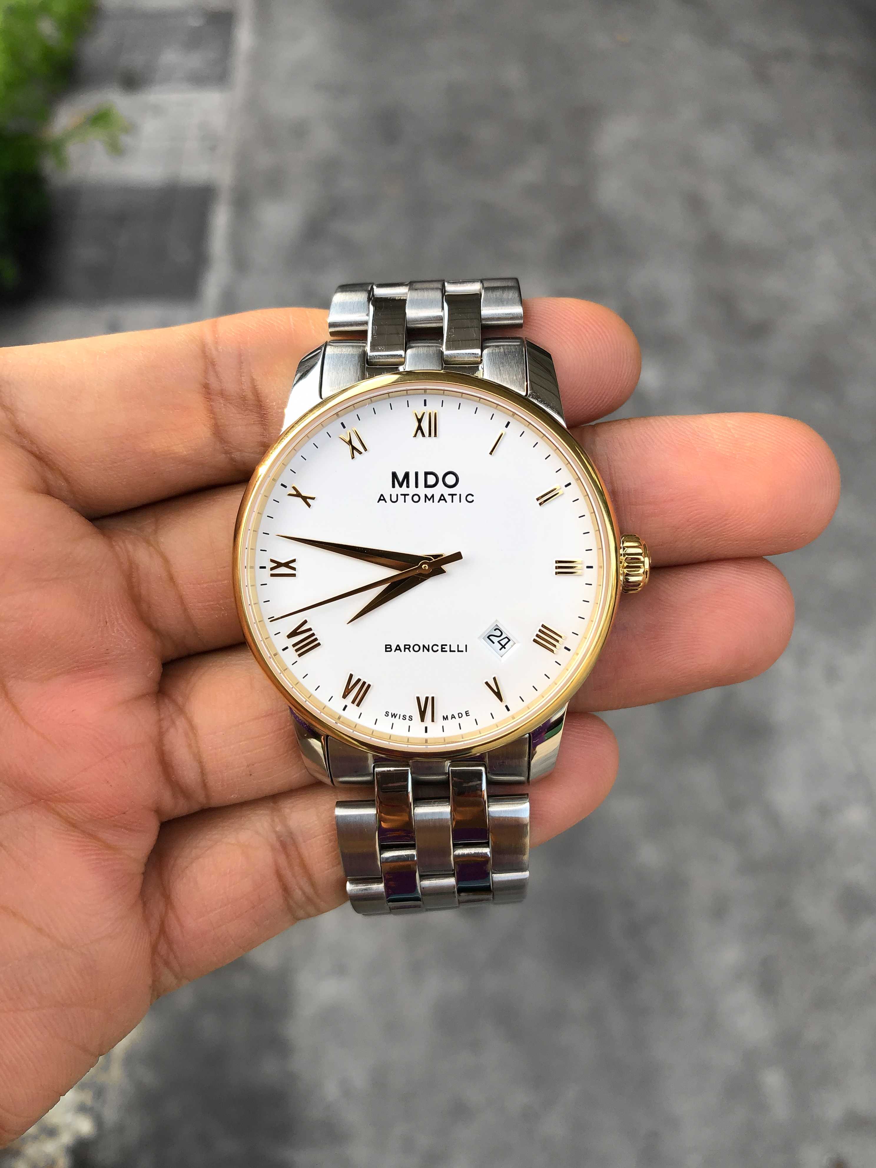 Mido Baroncelli Automatic King Size 2tone หน้าขาว หลักโรมัน