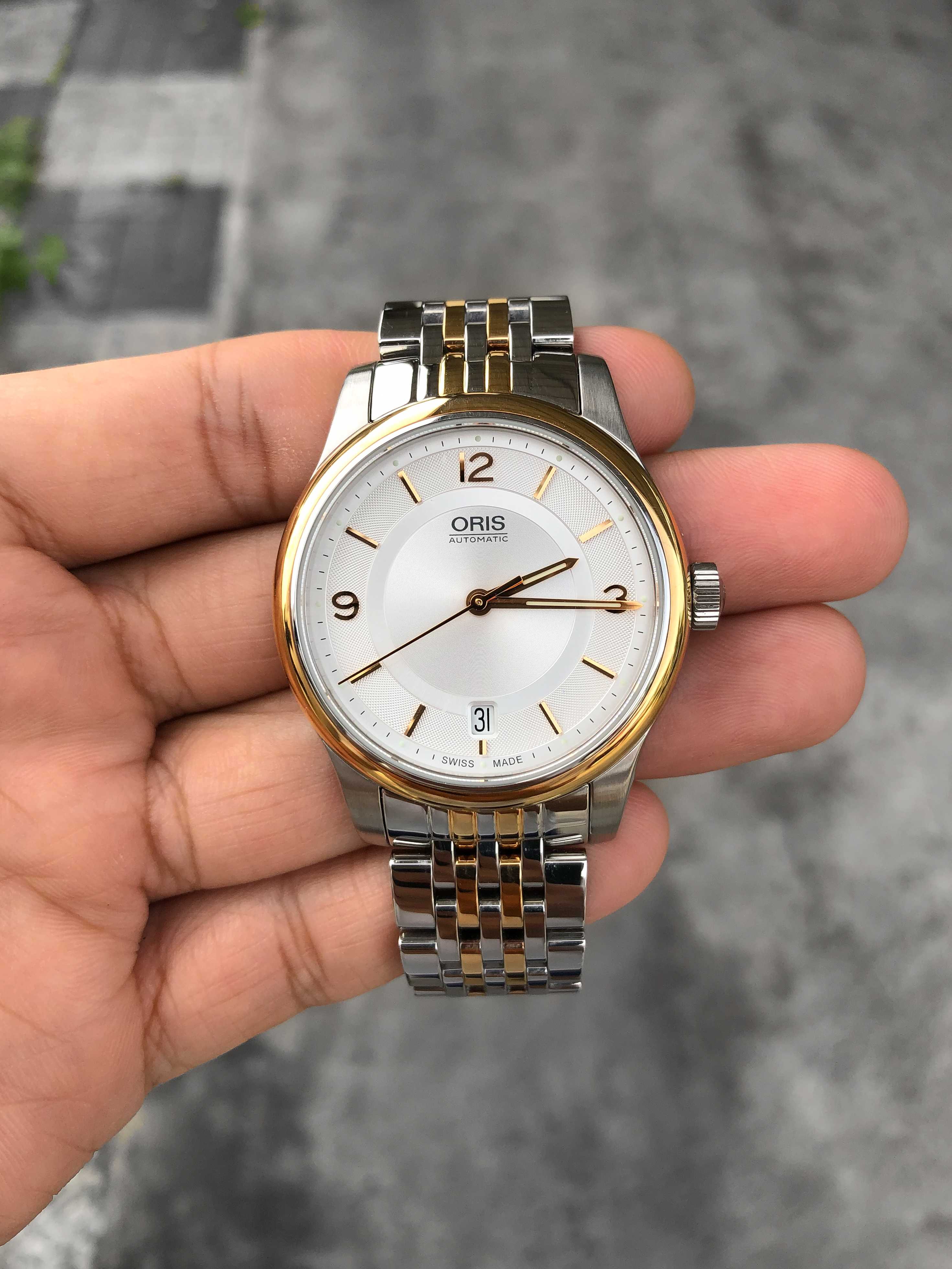Oris Classic Date Boy Size Silver Automatic 2tone สองกษัตริย์ รุ่นใหม่