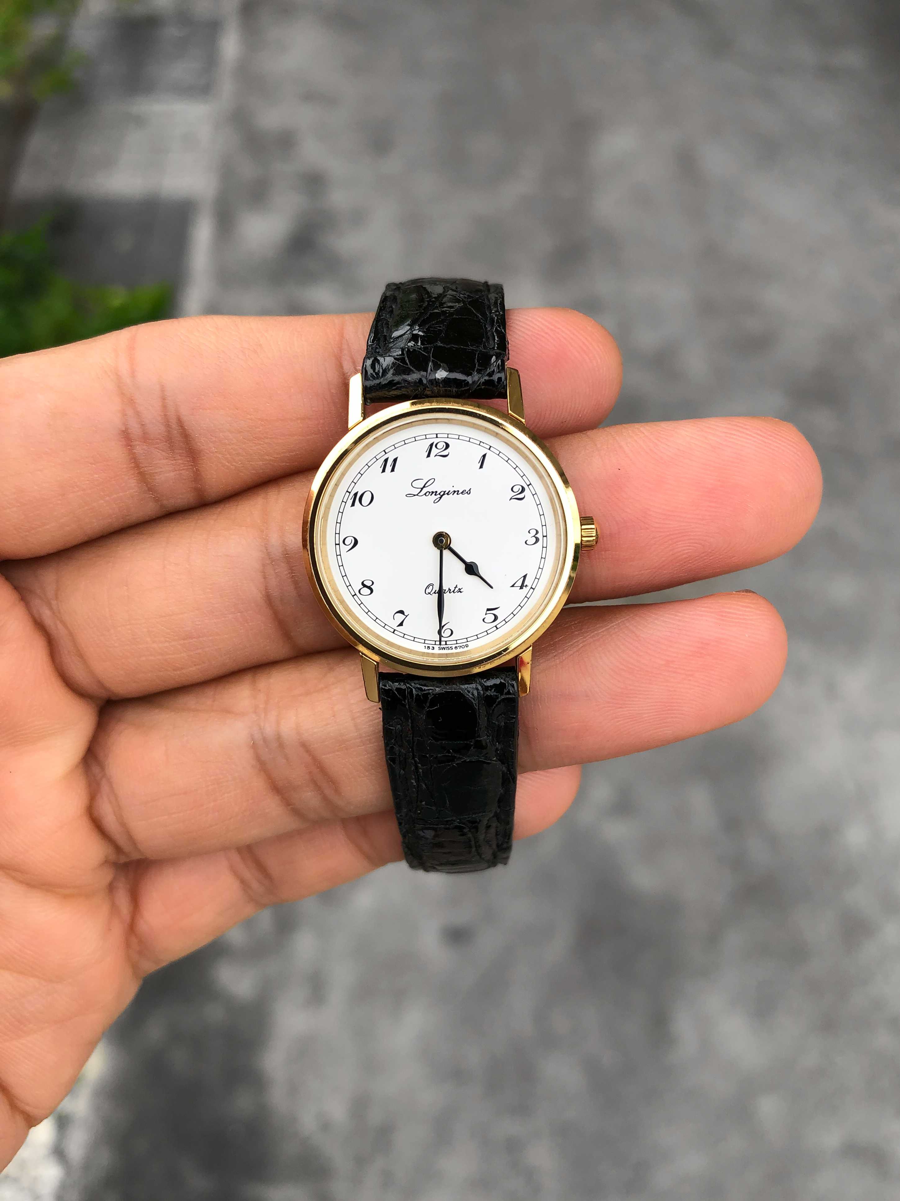 Longines La Grande Classique Quartz Lady Size เรือนทอง หน้าขาว