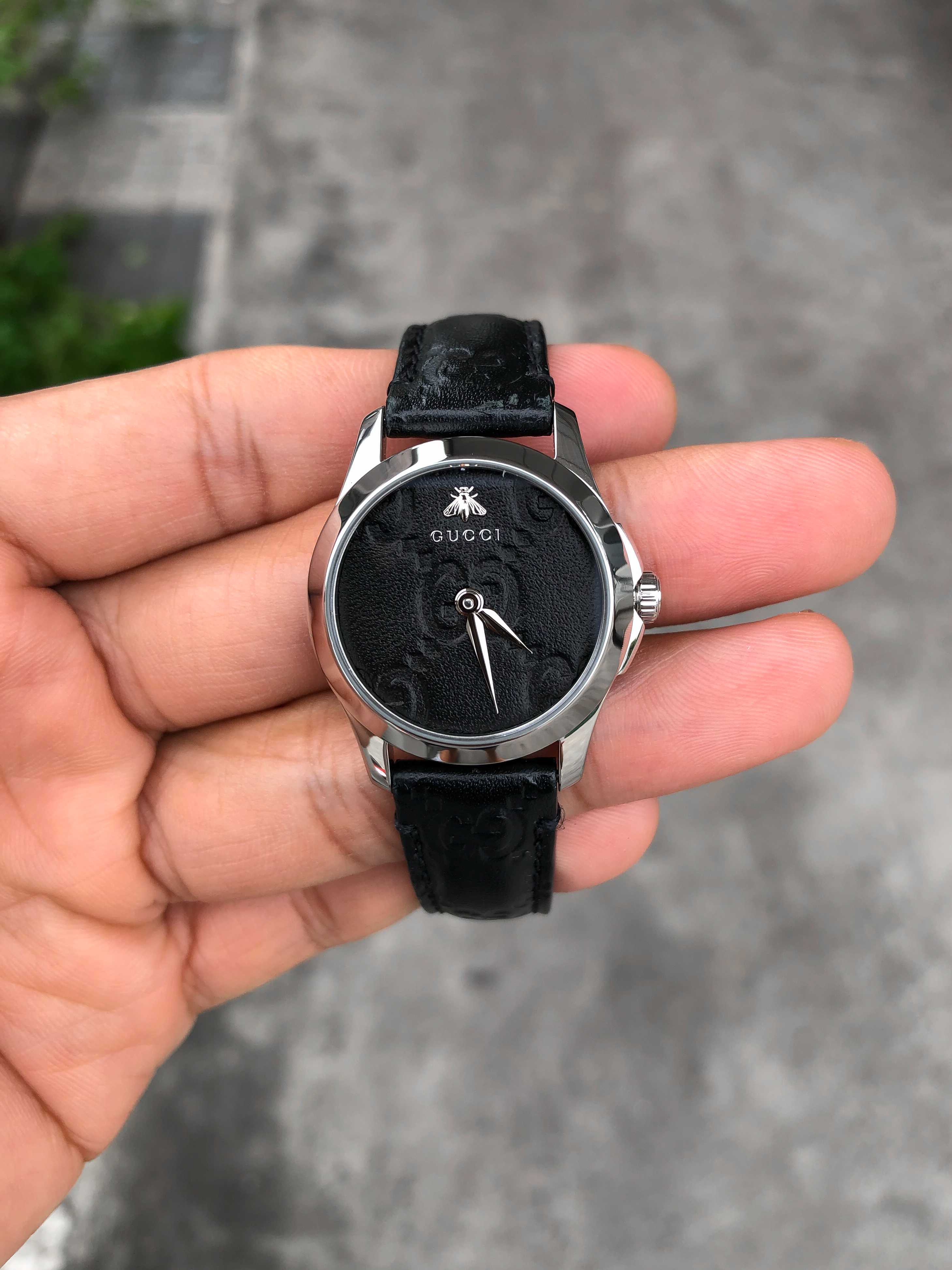 Gucci G-Timeless Bee 126.5 Lady Size Quartz หน้าดำ