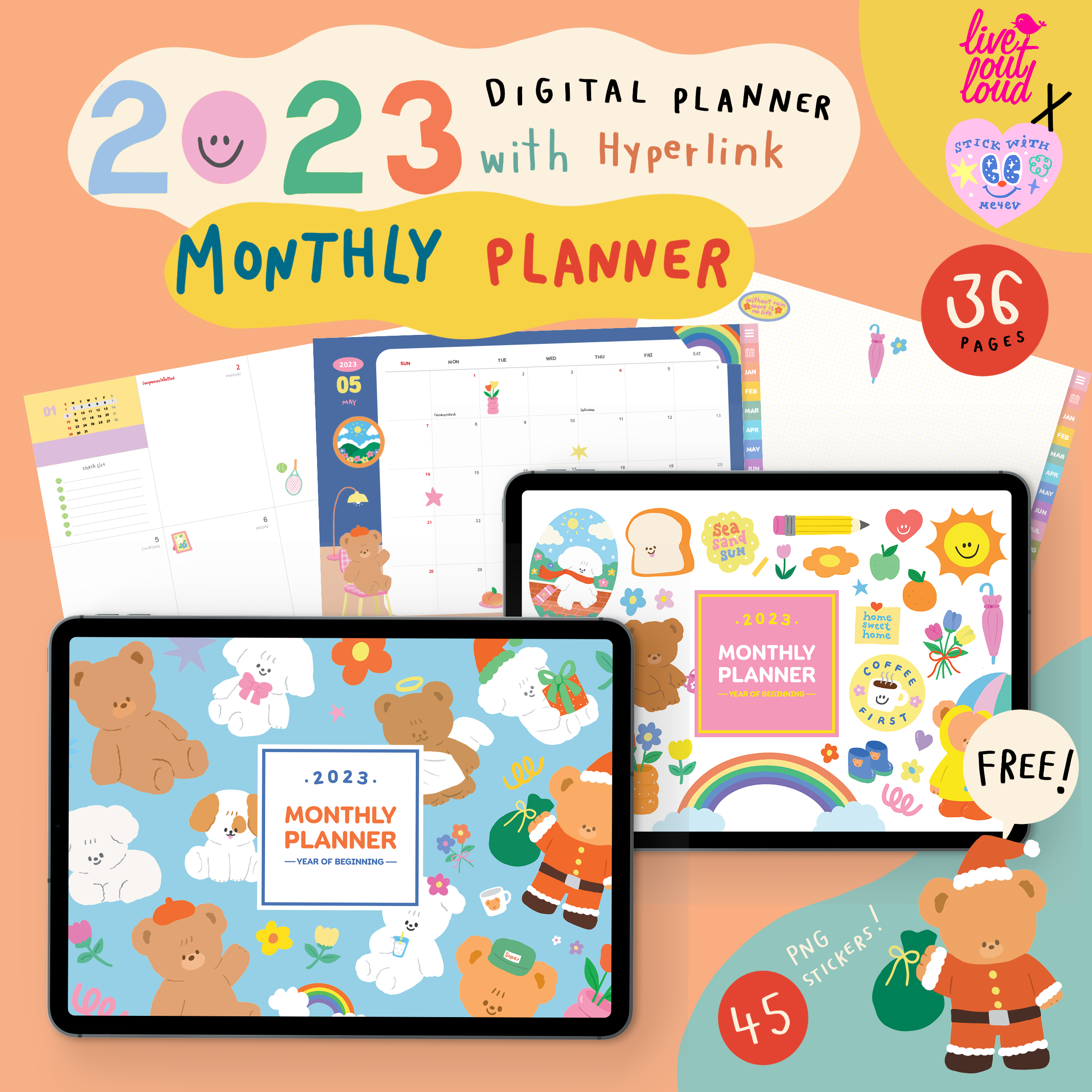 2023 Digital Monthly Planner (Live Out Loudx Stickwithme4EV)