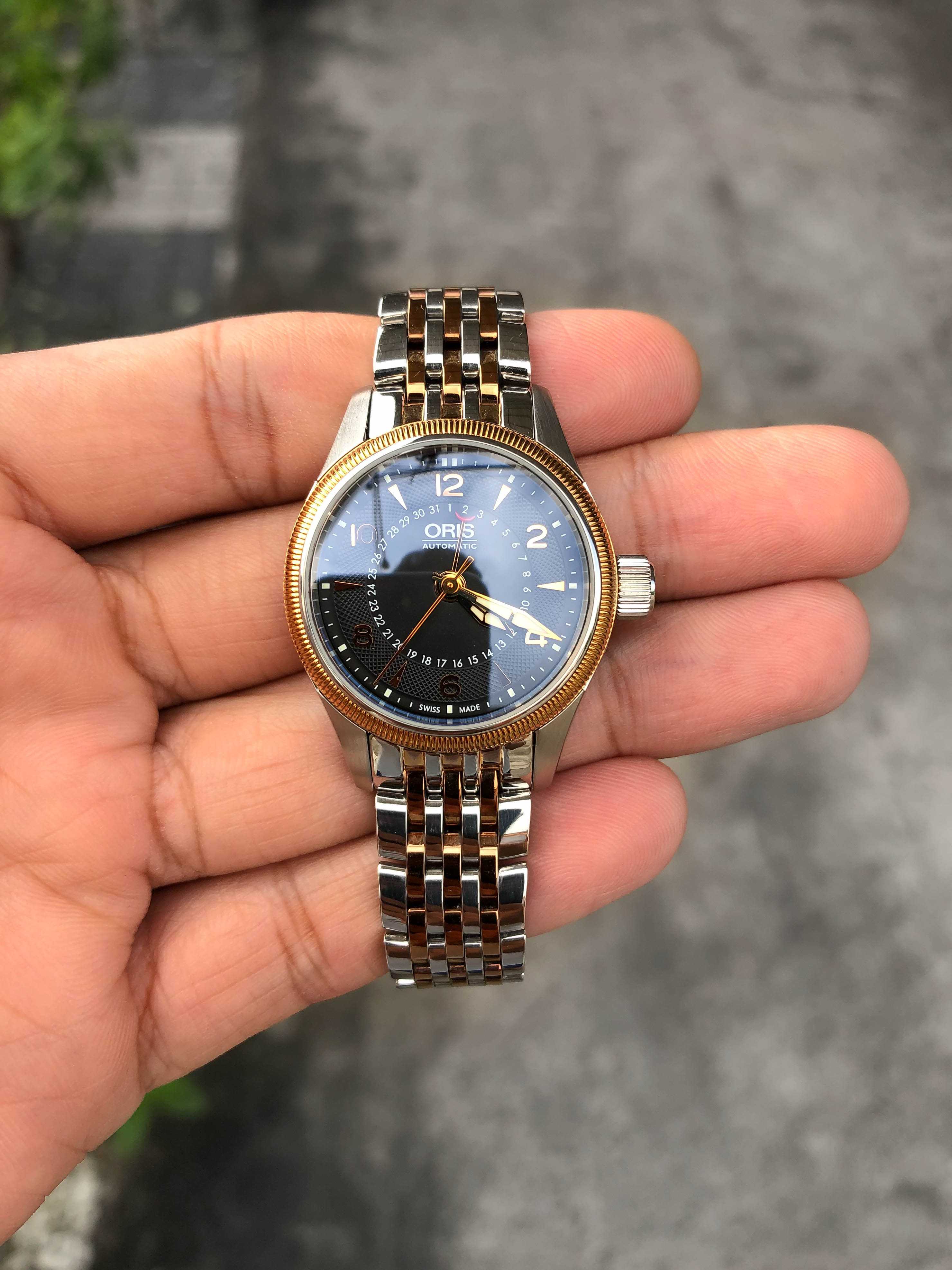 Oris Big Crown Pointer Date Automatic Lady Size 2tone หน้าดำ