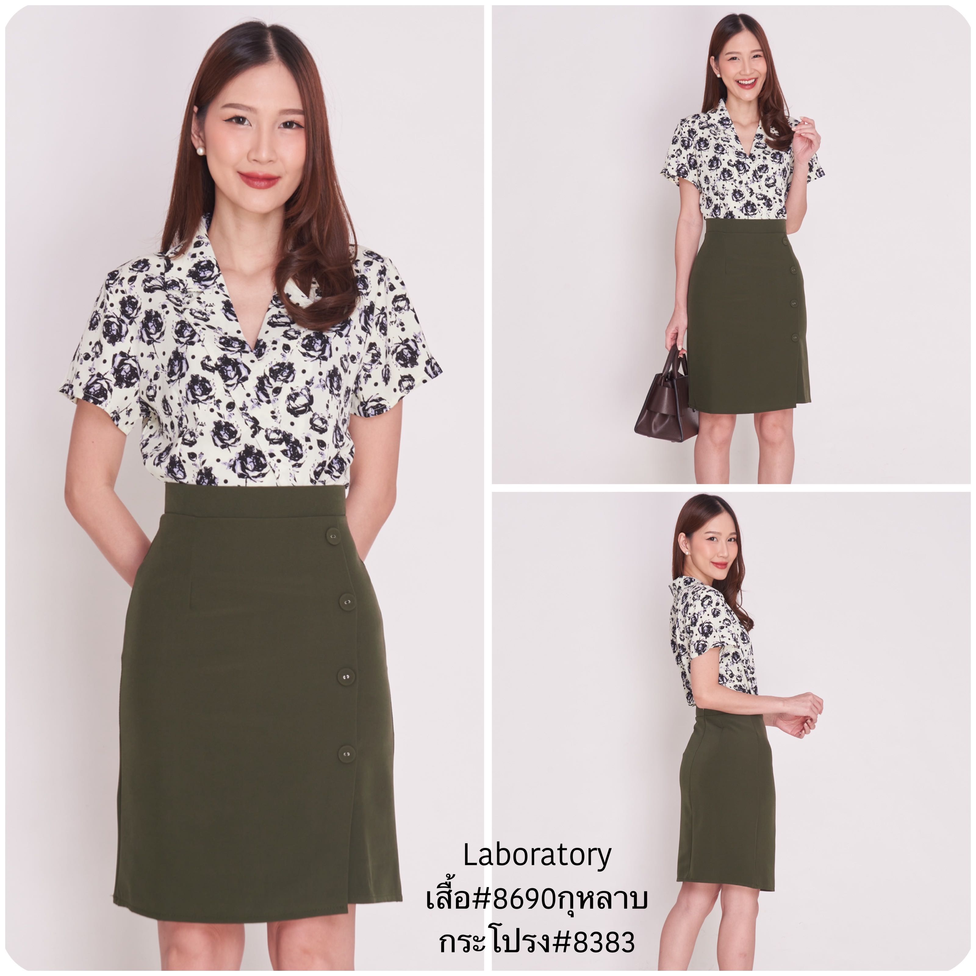 เสื้อ#8690ลายกุหลาบ
