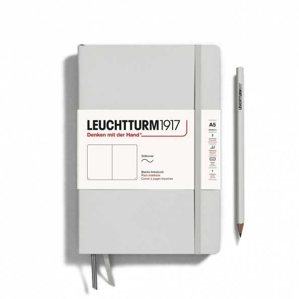 Leuchtturm1917 Softcover Notebooks Natural A5 “Light Grey”  สมุดโน๊ตปกอ่อน ขนาด A5 สีเทาอ่อน