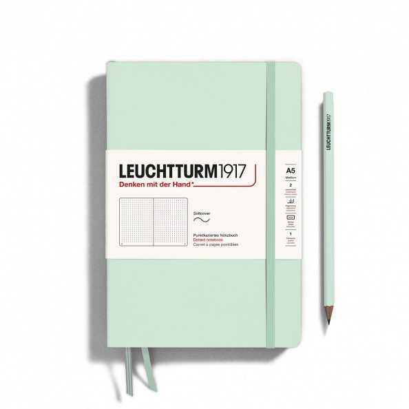 Leuchtturm1917 Softcover Notebooks Natural A5 “Mint Green”  สมุดโน๊ตปกอ่อน ขนาด A5 สีเขียวมิ้นท์