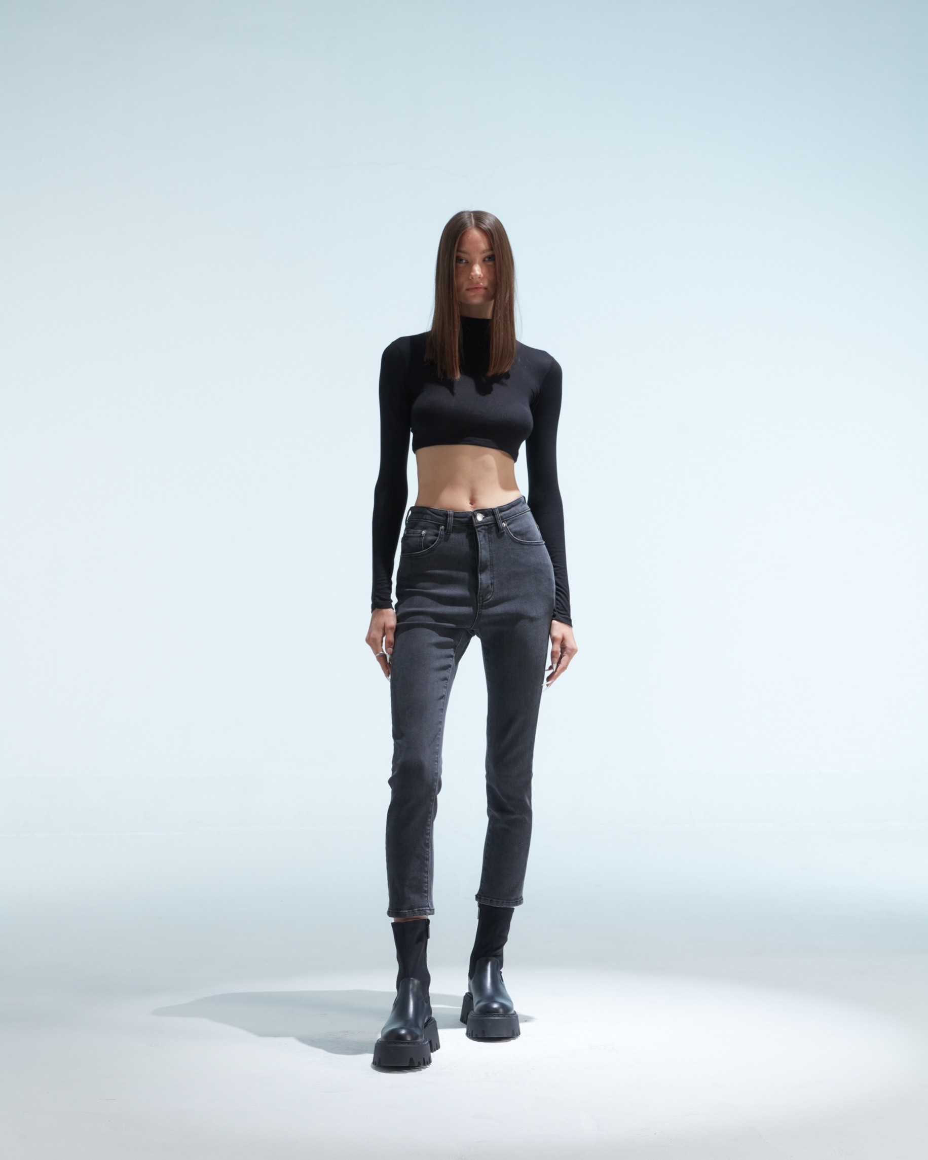 Curved classy slim straight no.5 - CCSS.5 - Wash black- 521