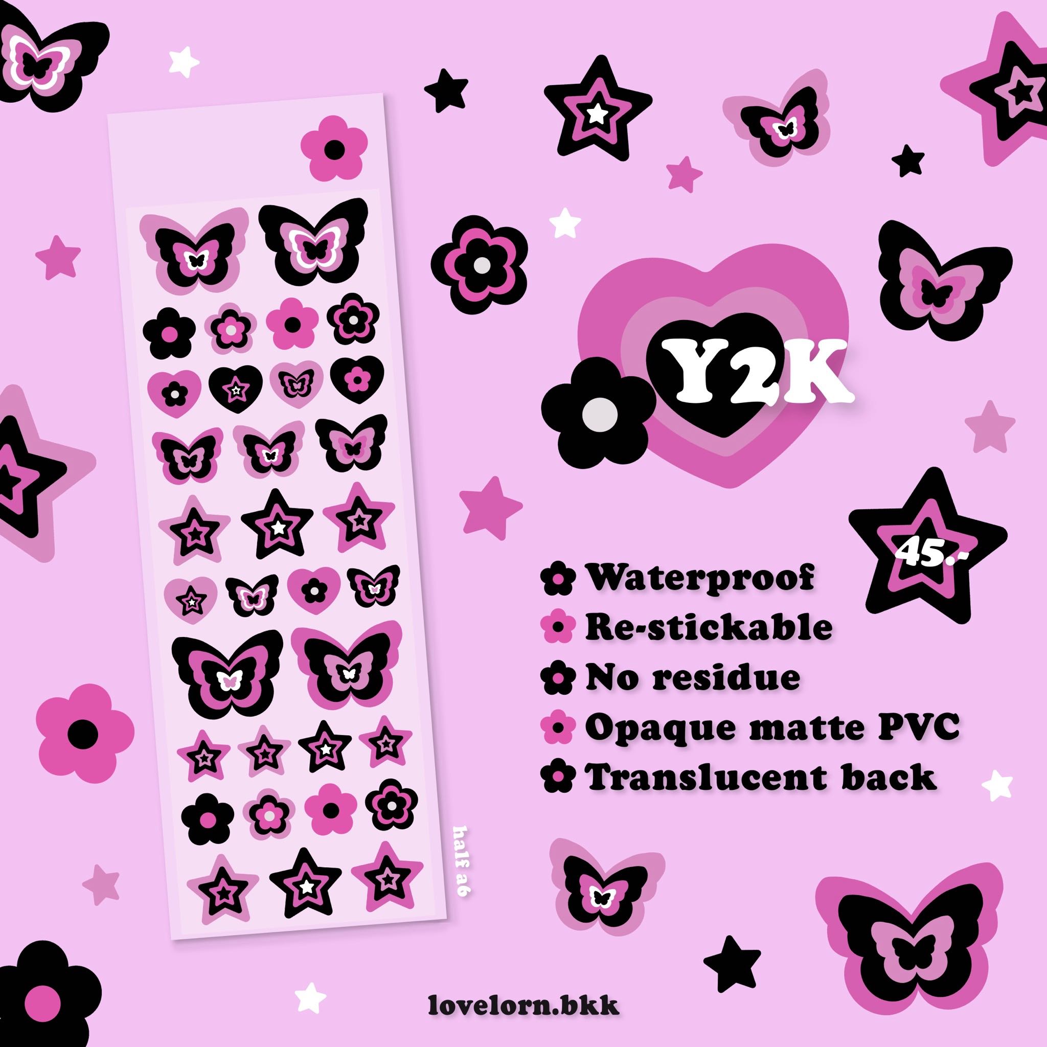 Y2K pink sticker