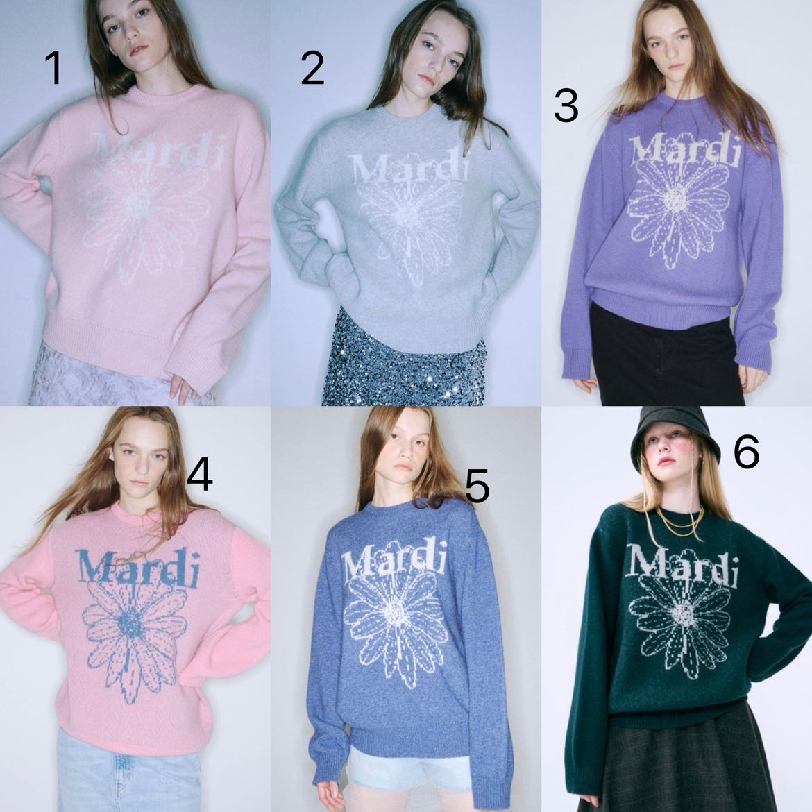 พรีออเดอร์ MARDI CASHMERE BLENDED PULLOVER FLOWERMARDI
