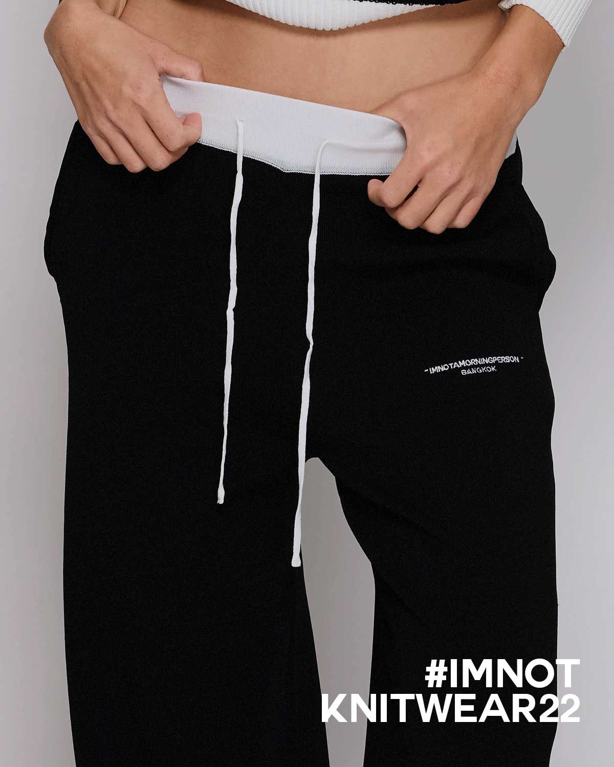 IMNOTKNITWEAR - DRAWSTRING KNIT PANTS