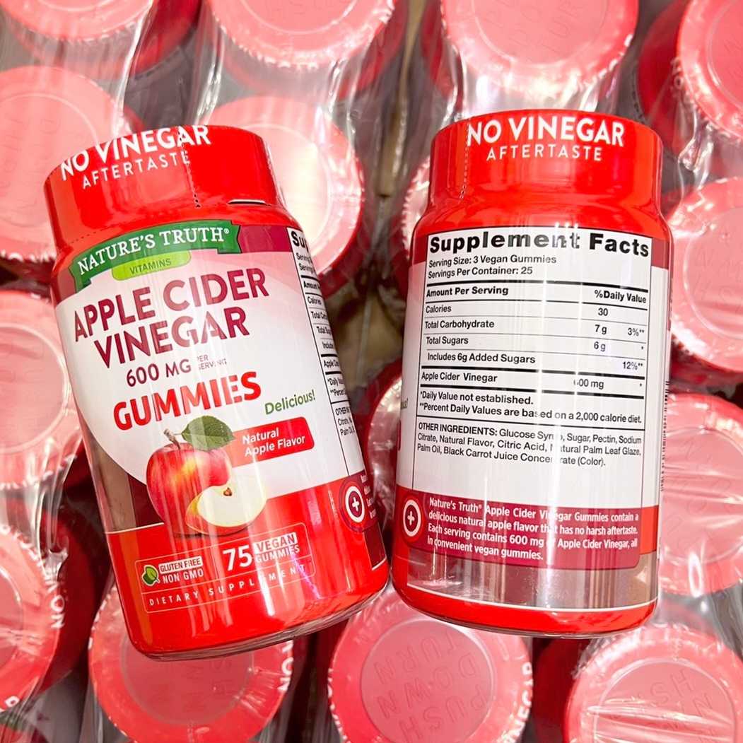 Nature's Truth Apple Cider Vinegar Gummies 600mg 75 เม็ด. 