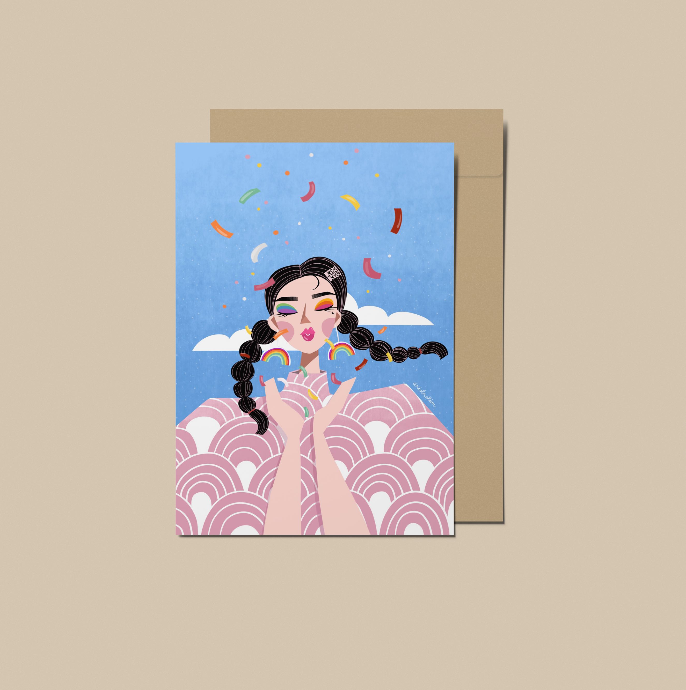Happiness is in the Rainbow Postcard by Aristration