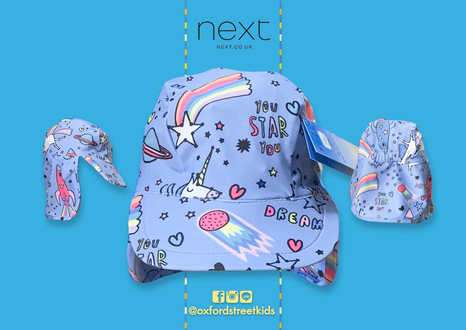 𝐒𝐀𝐋𝐄❗️[5-6Y] Next Unicorn Swim Legionnaire Hat UV Protection หมวกว่ายน้ำเด็ก ป้องกันแสงแดด