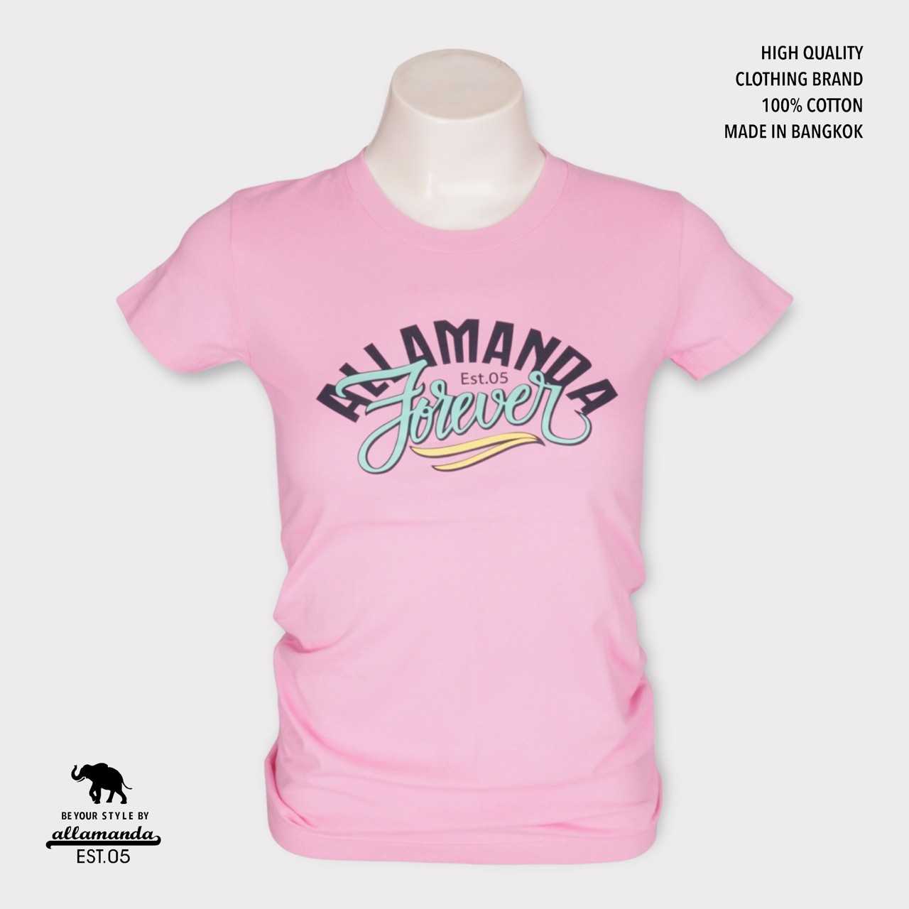 S03 เสื้อยืด Allamanda ลายสกรีน Forever สินค้าลิขสิทธิ์แท้ (S.M.L.XL)