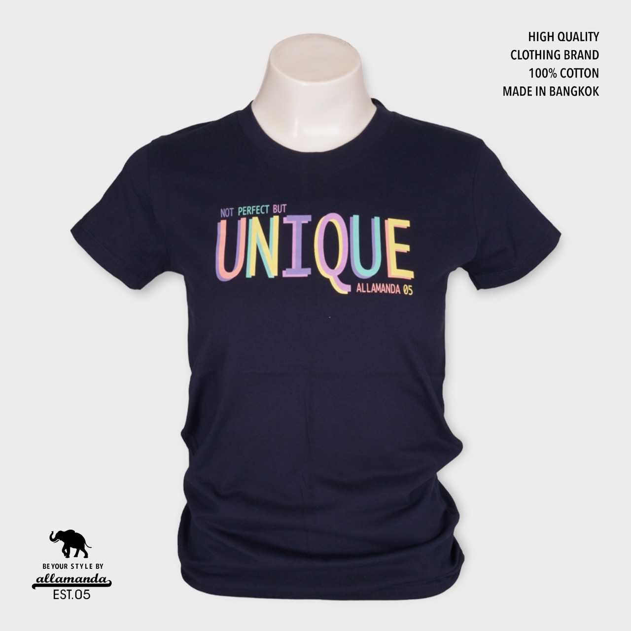 S05 เสื้อยืด Allamanda ลายสกรีน UNIQUE สินค้าลิขสิทธิ์แท้ (S.M.L.XL)