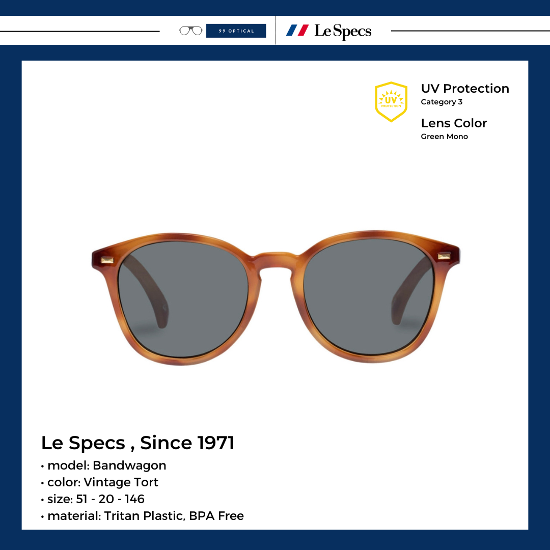 แว่นกันแดด Le Specs รุ่น Bandwagon สี Vintage Tort