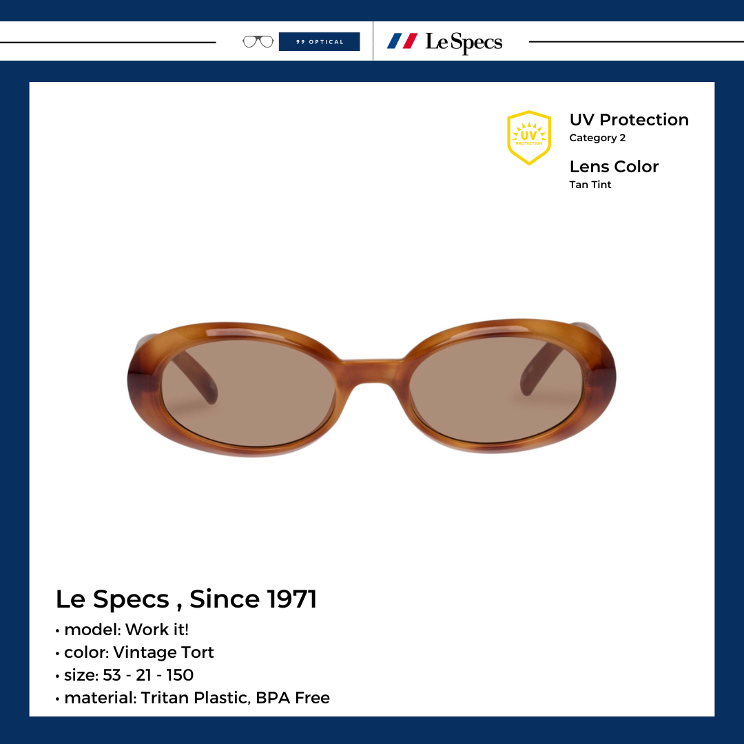 แว่นกันแดด Le Specs รุ่น Work IT! สี Vintage Tort