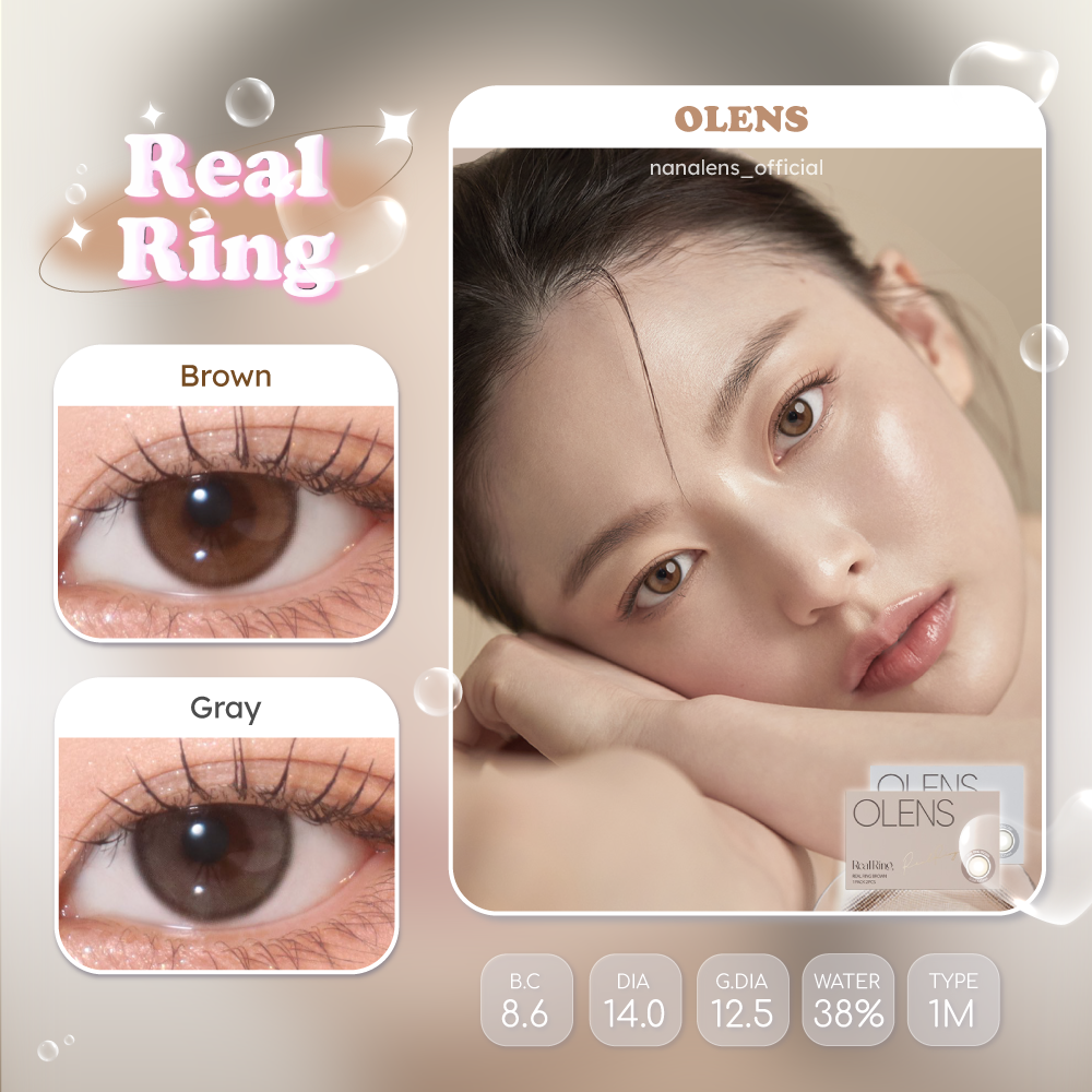 🥨Olens รุ่น Real Ring เลนส์รายเดือน ค่าสายตา 0.00 ถึง -5.00
