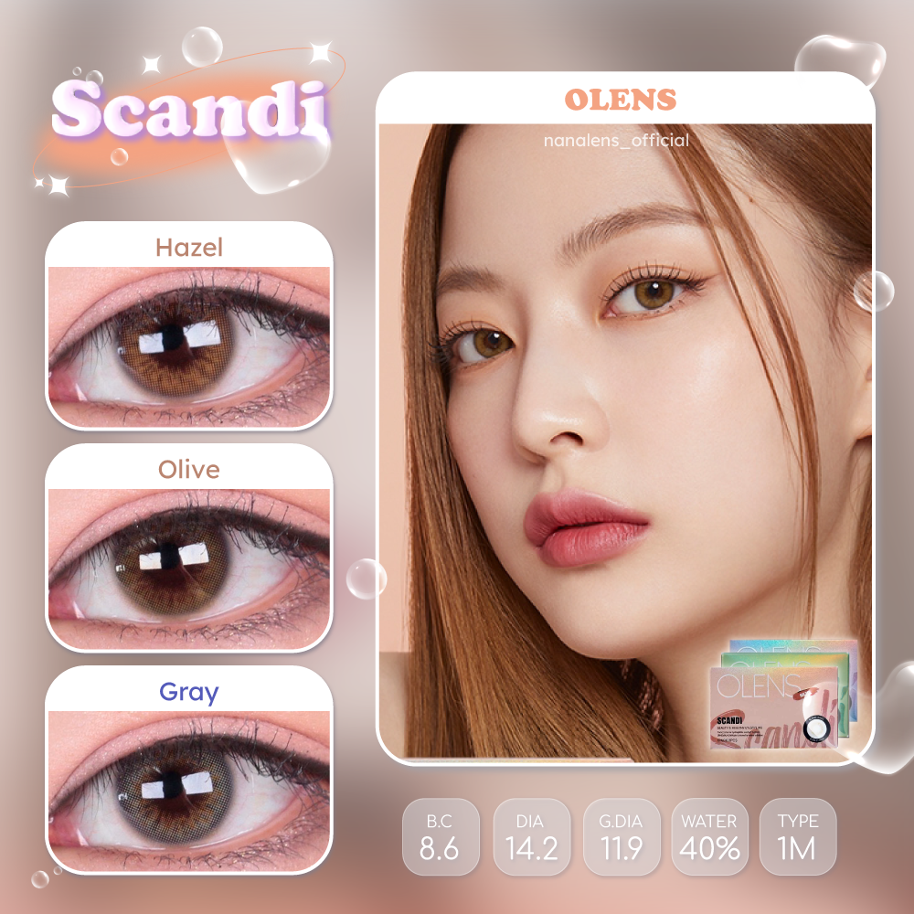 🖤Olens รุ่น Scandi เลนส์รายเดือน ค่าสายตา -5.50 ถึง -8.00