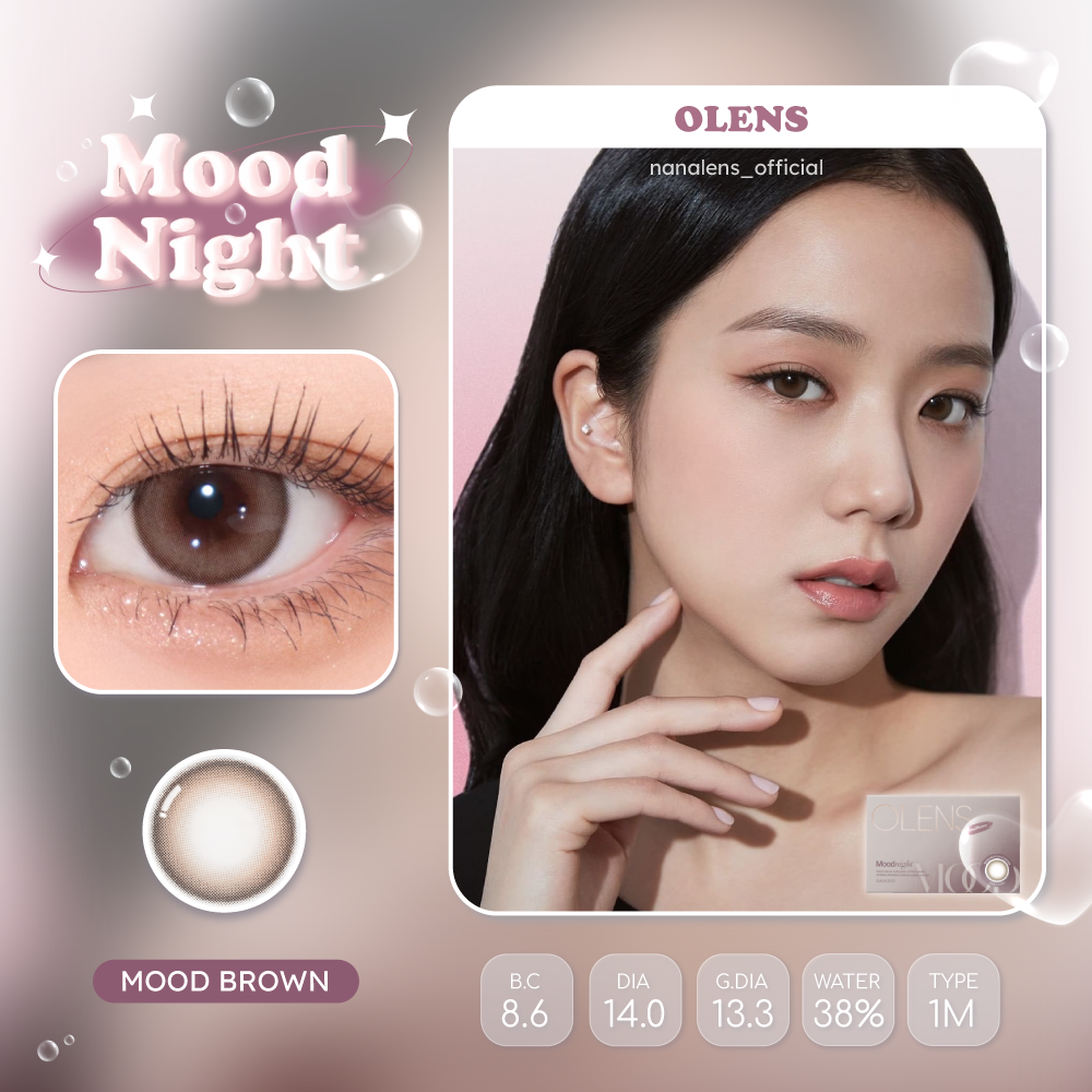 🤎Olens รุ่น Moodnight สี Brown เลนส์รายเดือน ค่าสายตา 0.00 ถึง -5.00