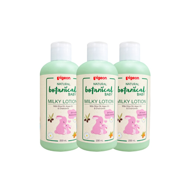 [แพ็ค 3] Pigeon พีเจ้น เนเชอรัล โบทานิคัล มิวกี้ เบบี้โลชั่น 200 ml.