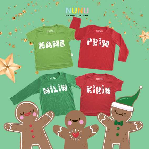 Gingerbread Font เสื้อสกรีนตัวอักษรขนมปังขิง