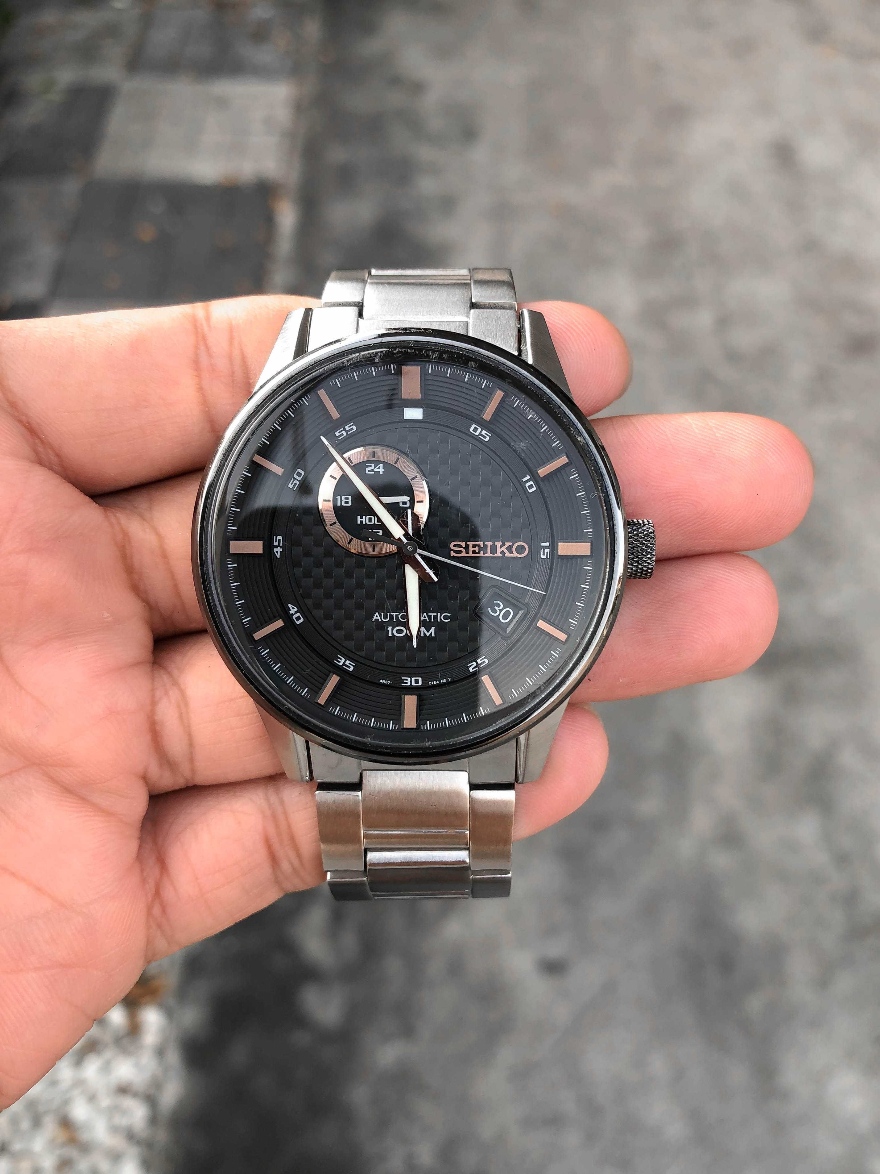 Seiko Sports Automatic Date King Size หน้าดำ