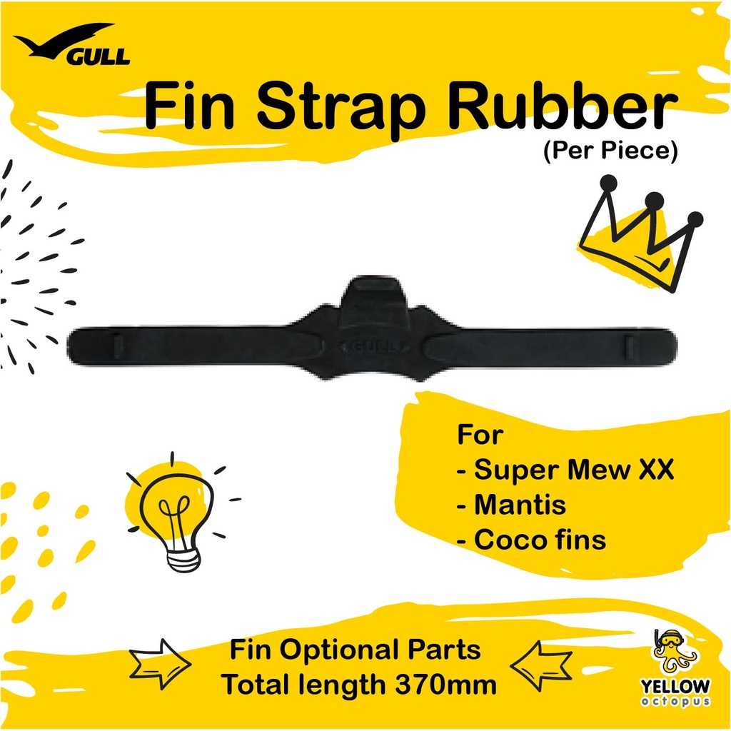 Gull Fin Strap Rubber (Per Piece) For Super Mew XX, Mantis,  Coco fins