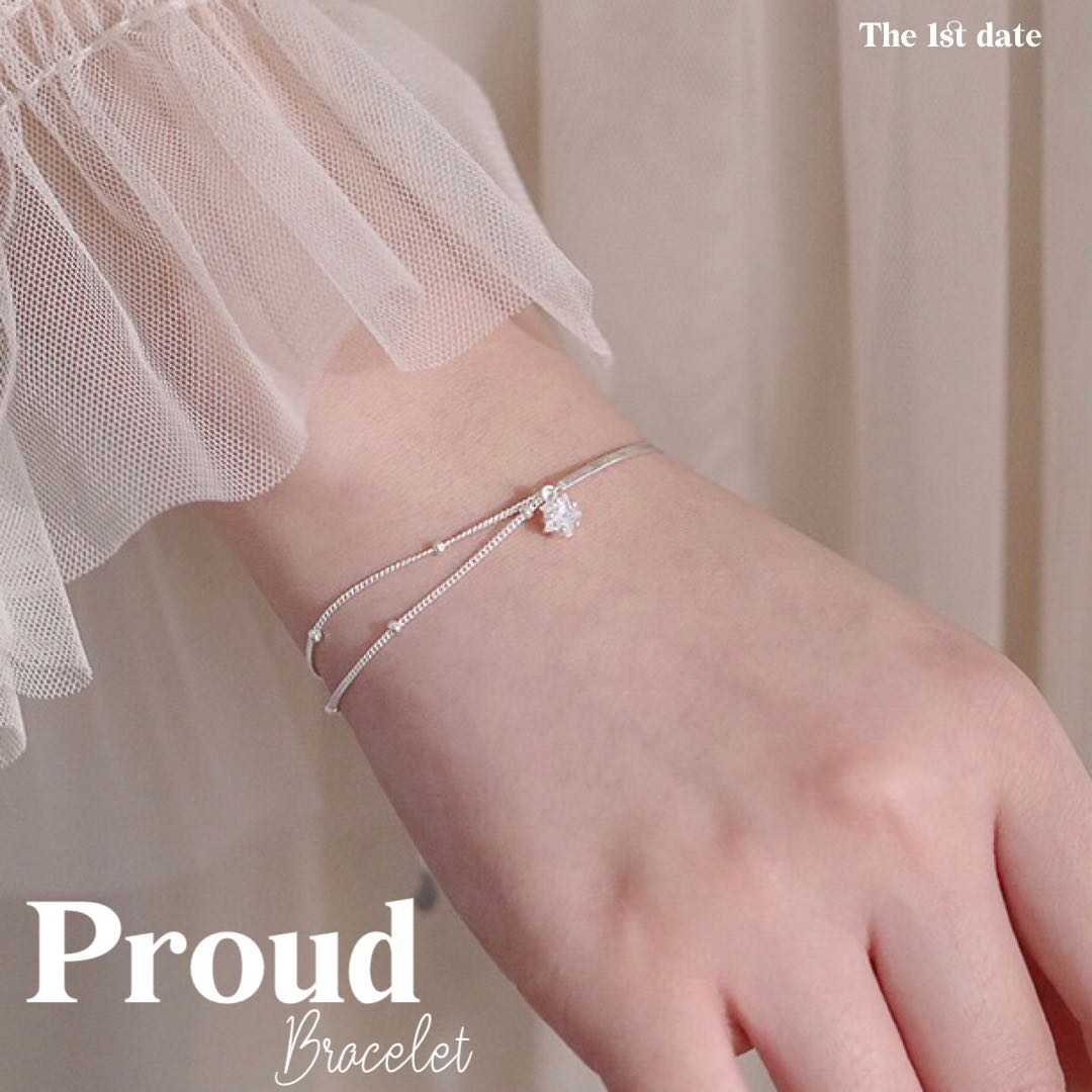 สร้อยข้อมือรุ่นProud-ส่งฟรี(เงินแท้92.5%)