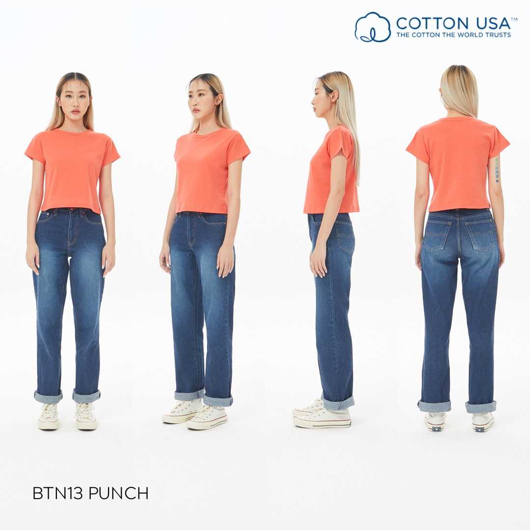 BTN13 Punch สีพันซ์ Baby Tee Cotton100% USA NO. 40 รุ่นยืดหยุ่นสูง