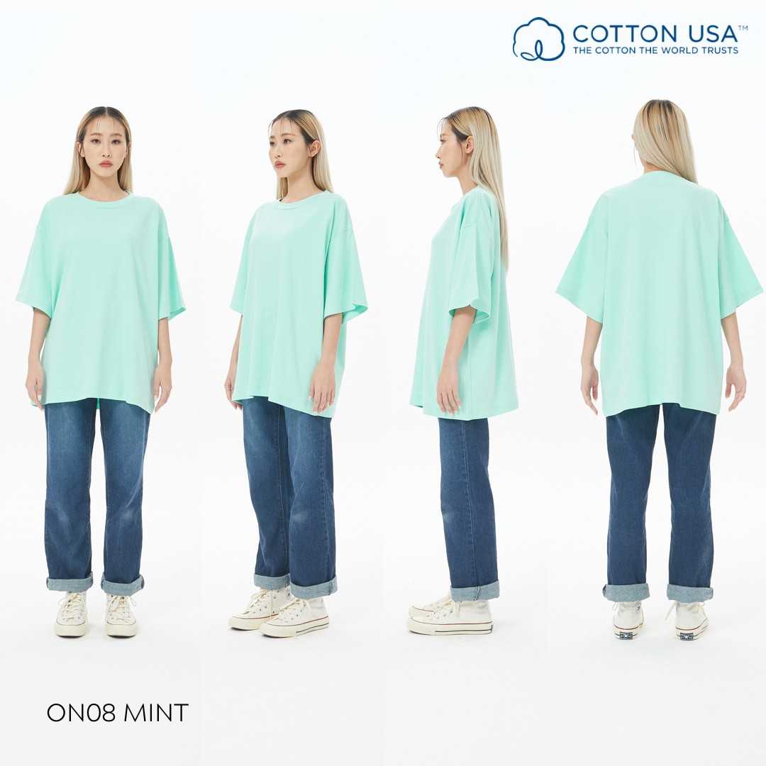 ON08 Mint สีมิ้น Oversize Cotton100% USA NO. 40 รุ่นยืดหยุ่นสูง