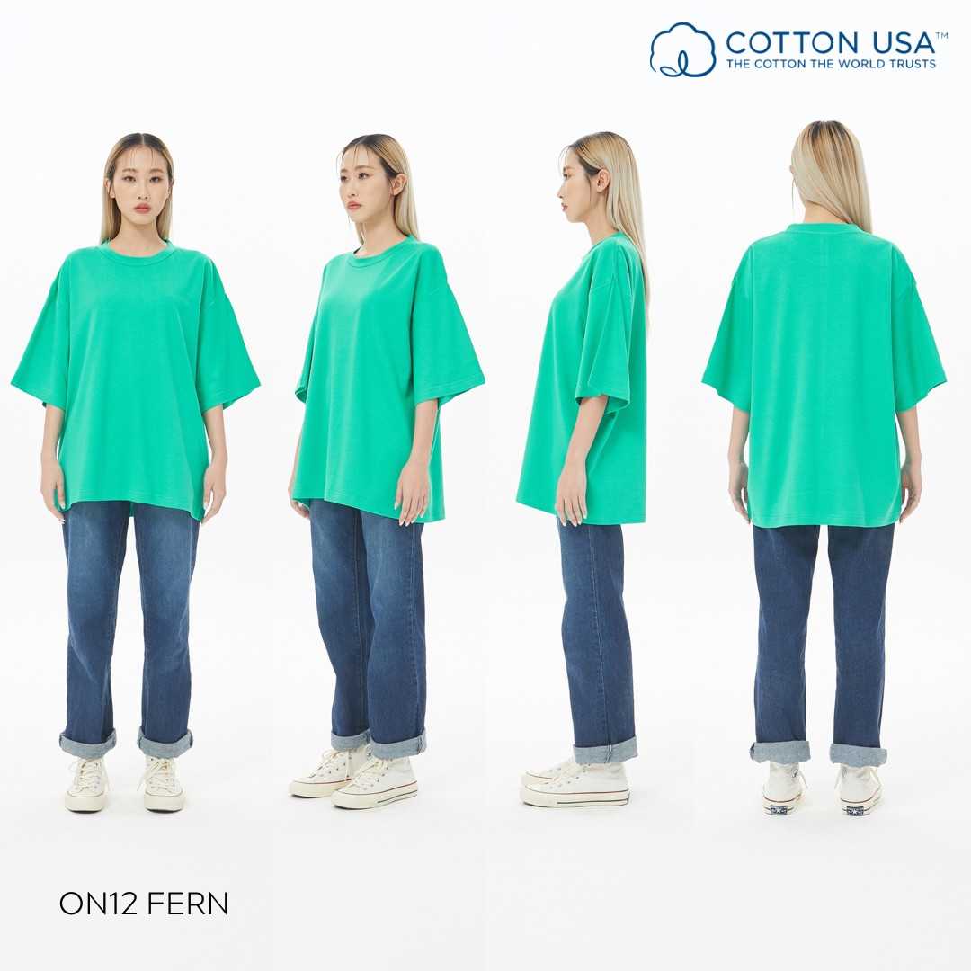 ON12 Fern สีเขียวเฟริน์ Oversize Cotton100% USA NO. 40 รุ่นยืดหยุ่นสูง