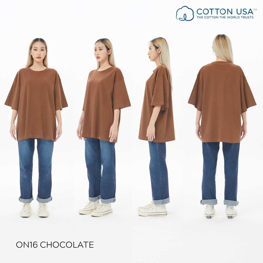 ON16 Chocolate สีช็อคโกแลต Oversize Cotton100% USA NO. 40 รุ่นยืดหยุ่นสูง