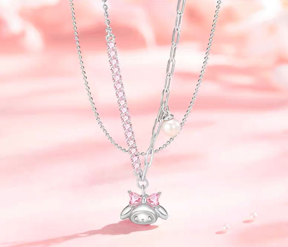 [Pre] สร้อยคอ / สร้อยข้อมือ/ต่างหู มายเมโลดี้ฝังเพทาย+มุก