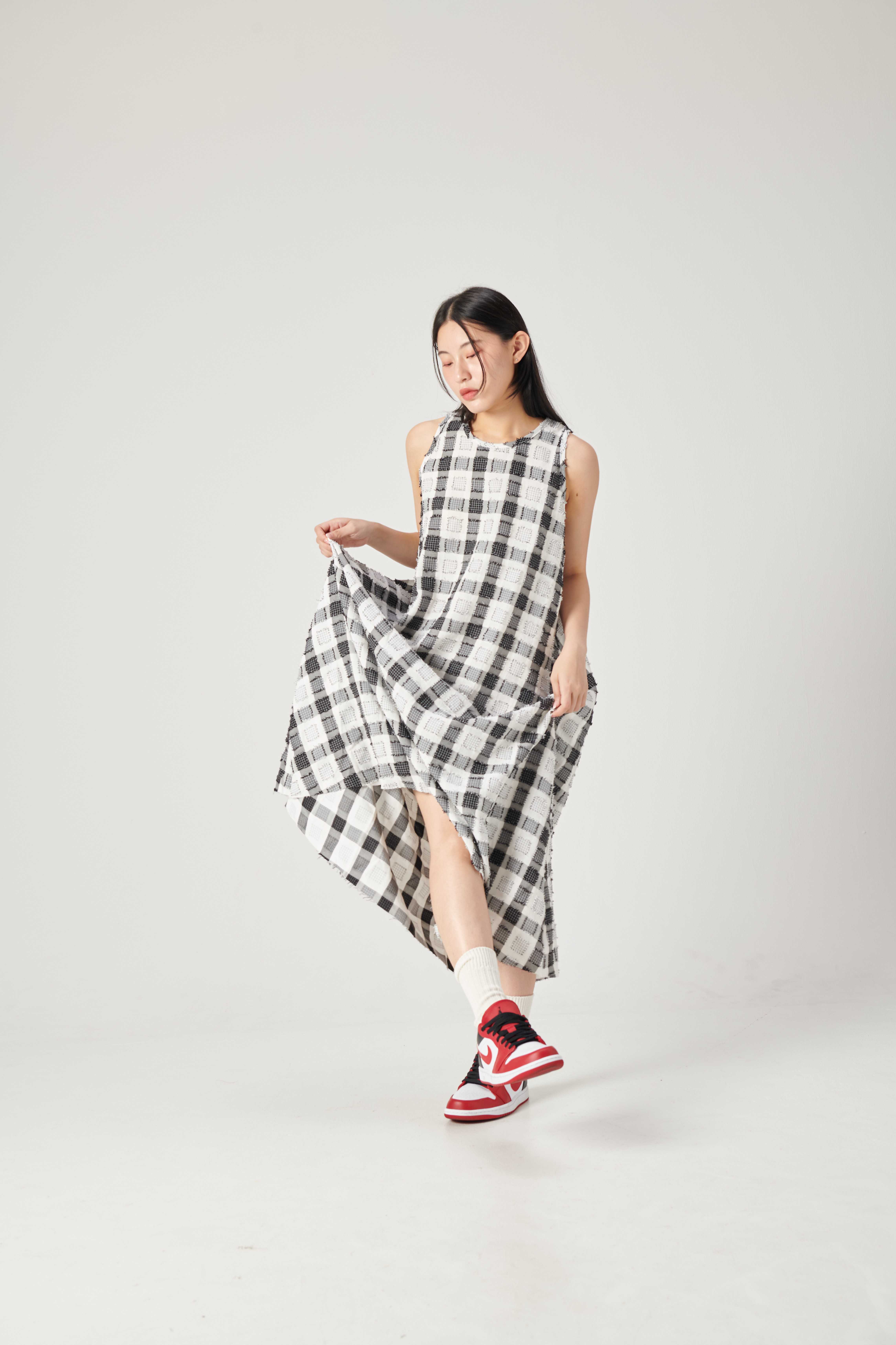 ARCHIVE SALE | Raw Edge Dress - Black (Korea Imported Fabric)