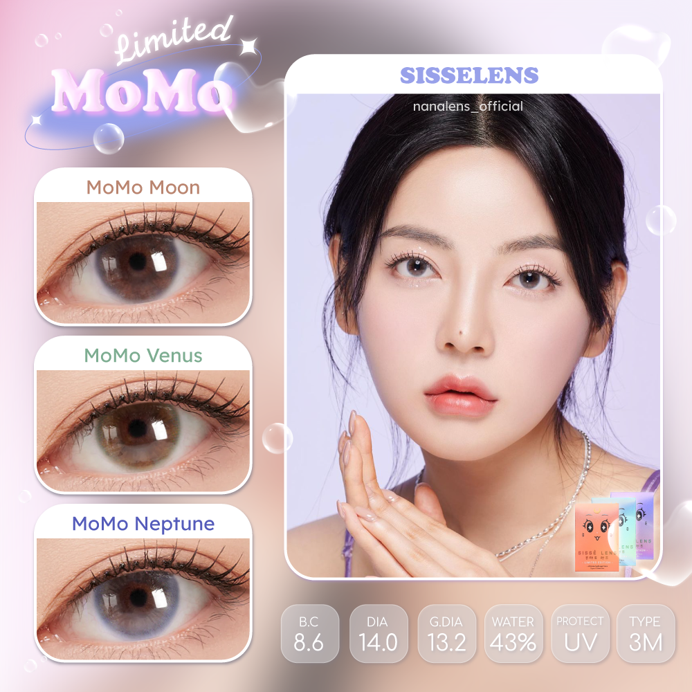 🪐Sisse Lens รุ่น MoMo เลนส์ราย 3 เดือน  ค่าสายตา 0.00 ถึง -4.75