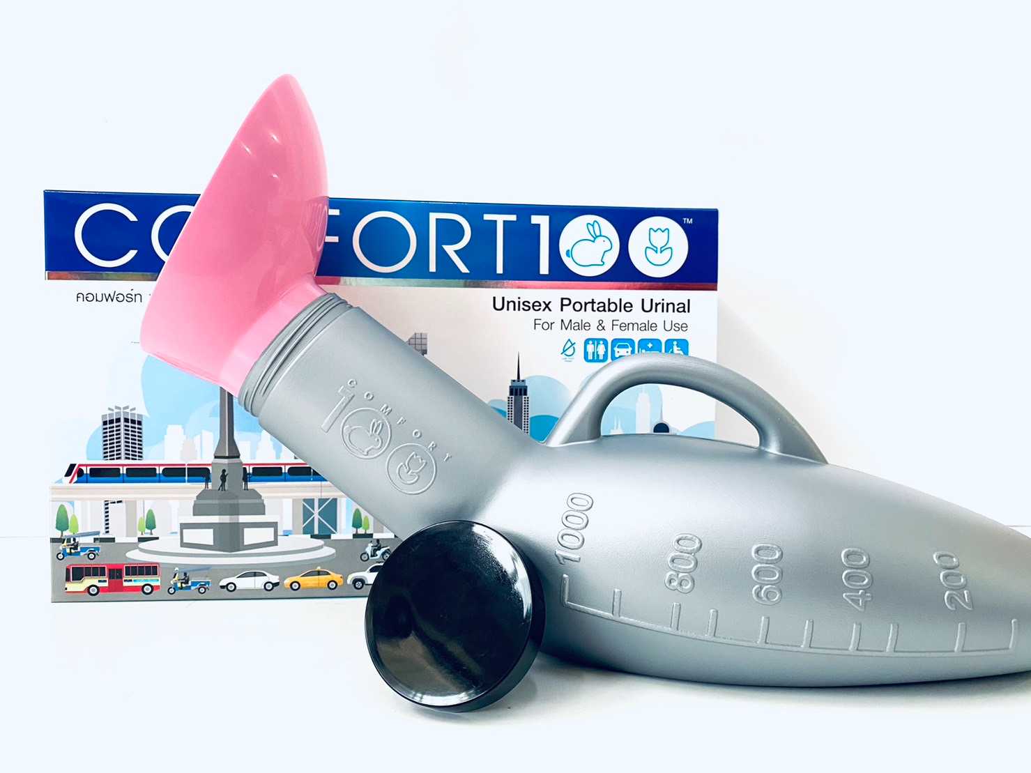 COMFORT100 กระบอกปัสสาวะ สำหรับผู้หญิงและผู้ชาย   (คละสี)
