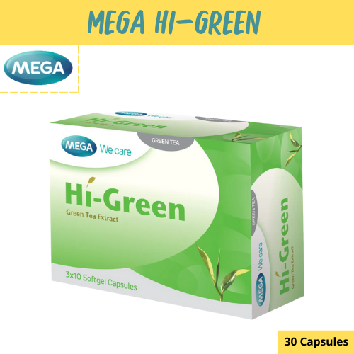 Mega Hi-Green (ขนาด 30 เม็ด) เมก้า ไฮกรีน ชาเขียว ควบคุมน้ำหนักอย่างเป็นธรรมชาติ