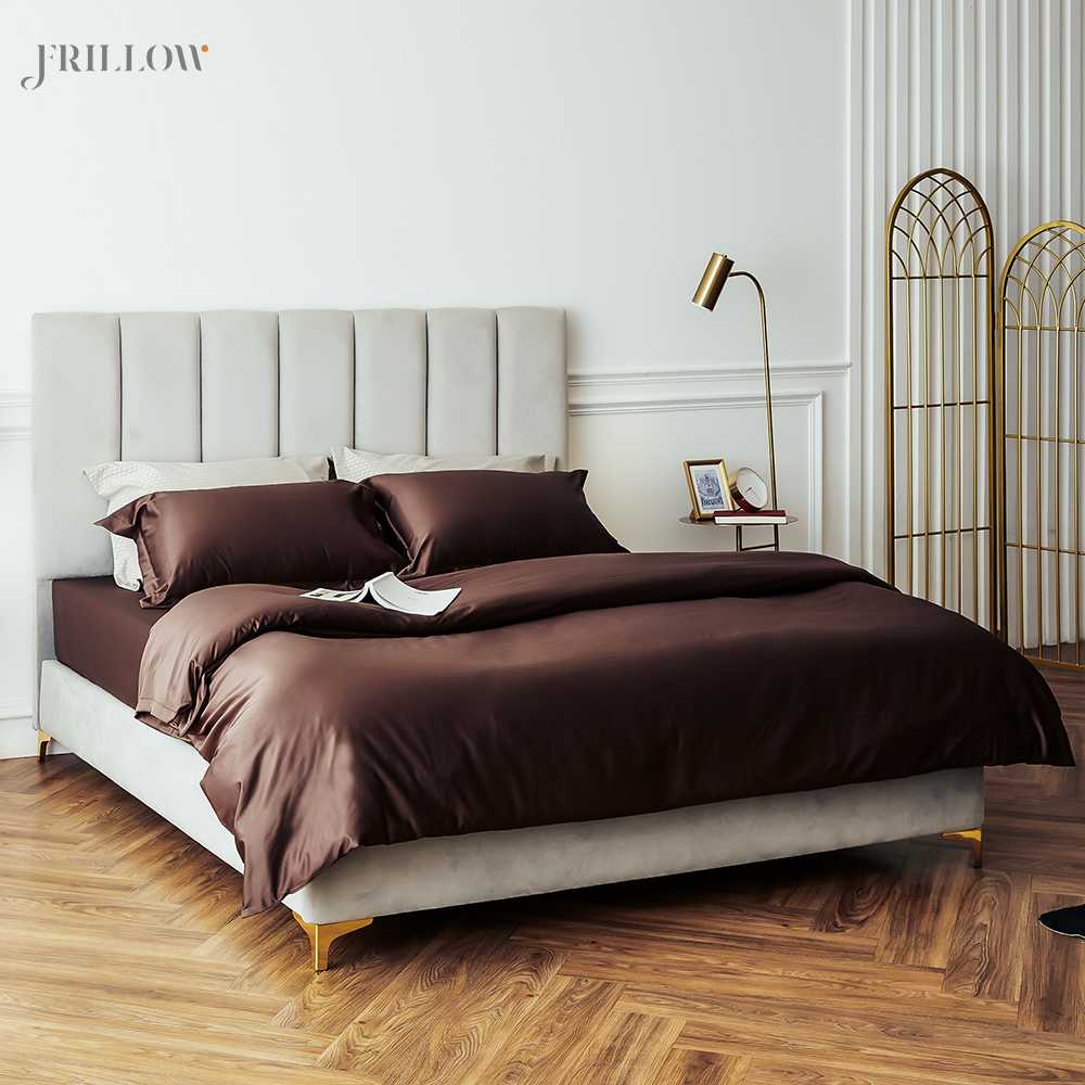Frillow Prestige Collection ปลอกหมอนหนุน 800TC Smart Cotton Silk สี Dark Brown