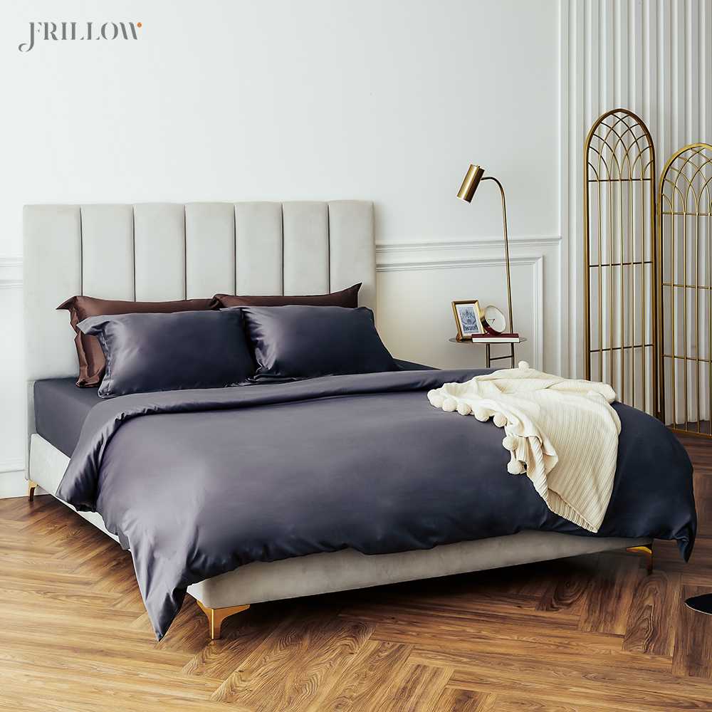 Frillow Prestige Collection ปลอกหมอนหนุน 800TC Smart Cotton Silk สี Dark Grey