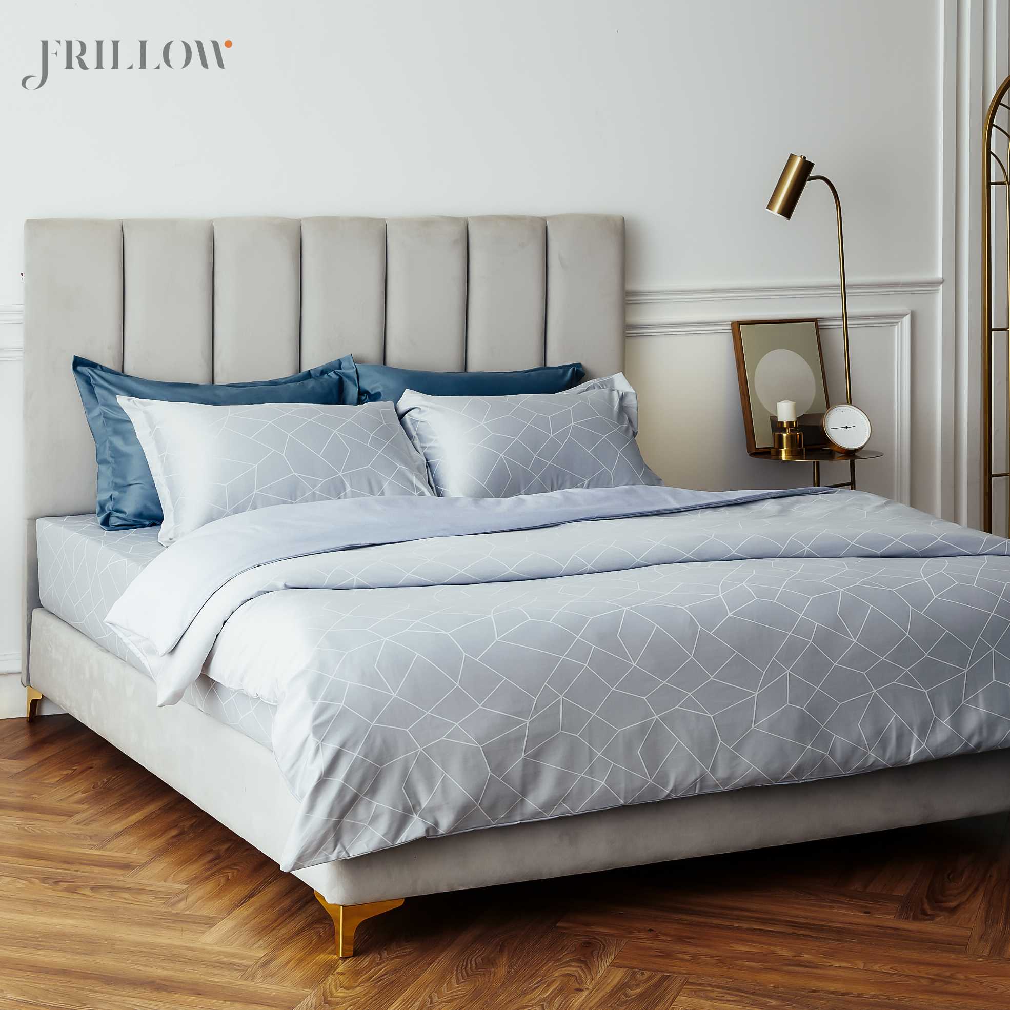 Frillow Prestige Collection ปลอกหมอนหนุน 800TC Smart Cotton Silk สี Flawless Sky